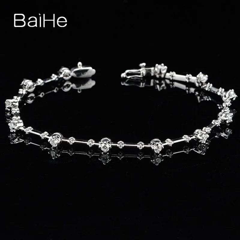 14K Yellow Gold 1CT H/SI Natural Diamond Bracelet for Women - Elegant Wedding & Anniversary Jewelry Gift - Perfect for Bridal, Evening Parties & Special Occasions