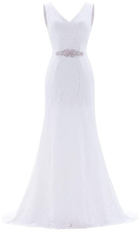 Elegant Women's Lace Mermaid Wedding Dress for Bride - Perfect for Beach, Church, and Formal Ceremonies