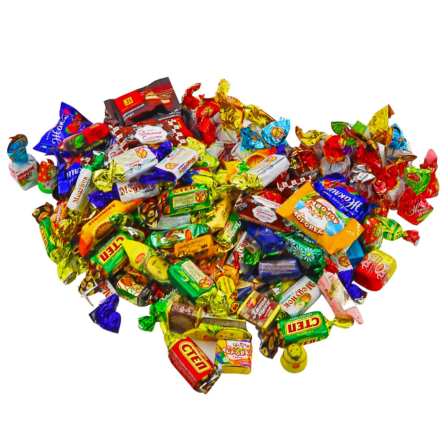 Premium Russian Candy Gift Bag - 5lb Assorted Chocolate & Caramel Candy Mix - Sweet Party Favors, Bulk Candy Variety Pack (2.2kg) - Perfect for Birthday Parties, Office Treats & Holiday Gifts