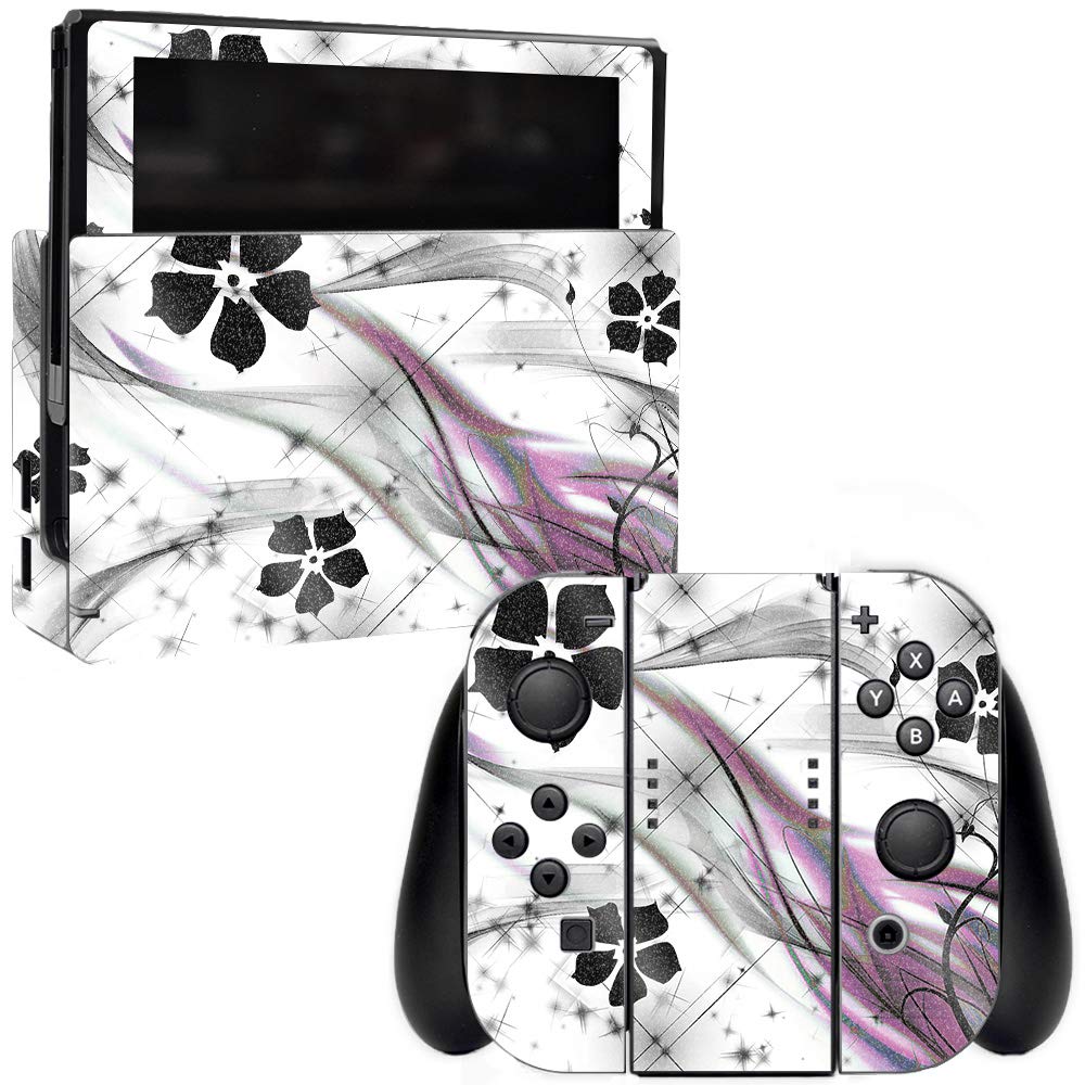 MightySkins Glossy Glitter Skin for Nintendo Switch - Gray World | Protective Durable High-Gloss Cover | Easy to Apply & Remove | Made in USA | Perfect for Gaming, Travel & Customization