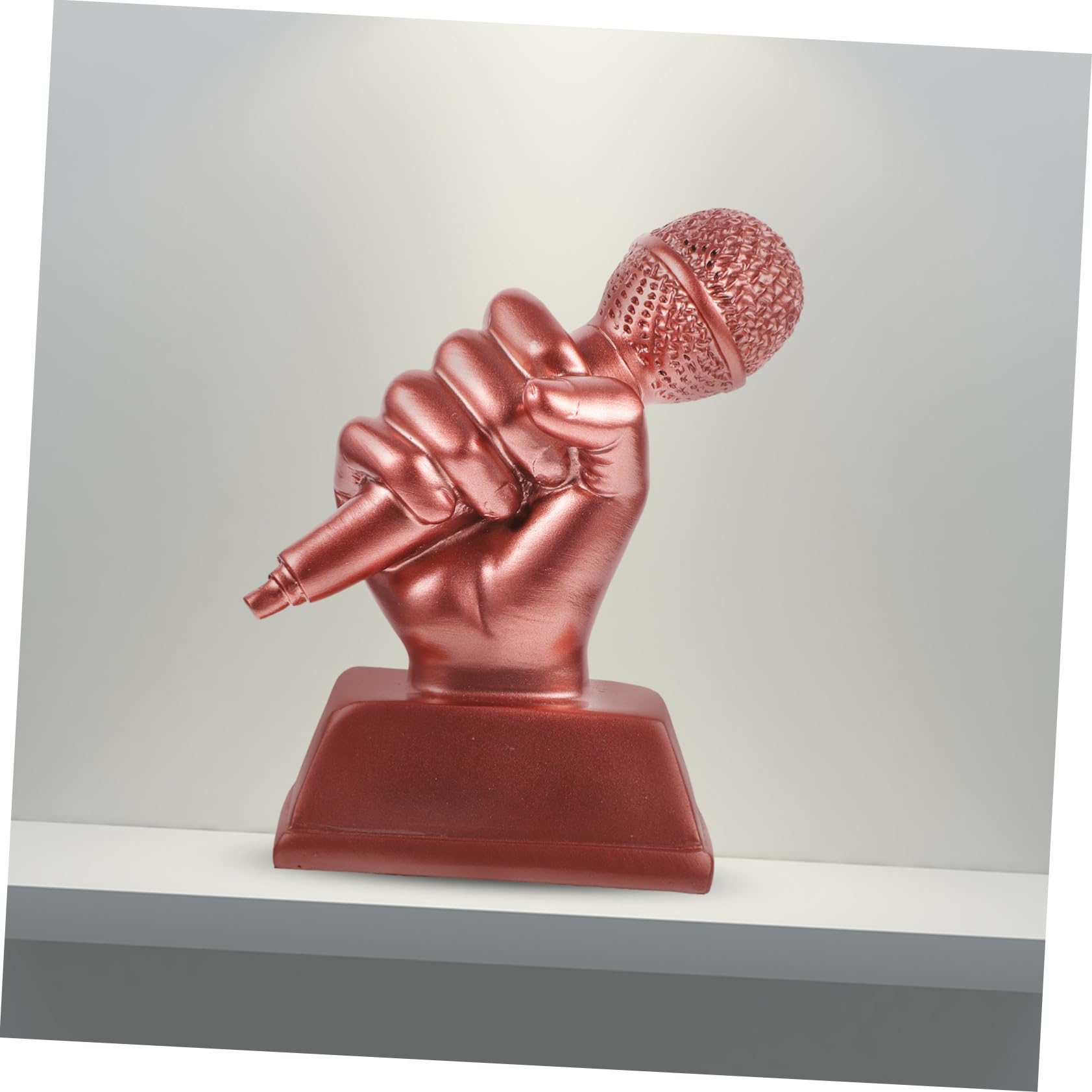 INOOMP 2 Pack Resin Trophy Decorations - Mini Microphone Trophy Awards for Office Desk, Singing Competition Prizes, Student Souvenirs - Perfect for Office Decor, Award Ceremonies & Gift Giving