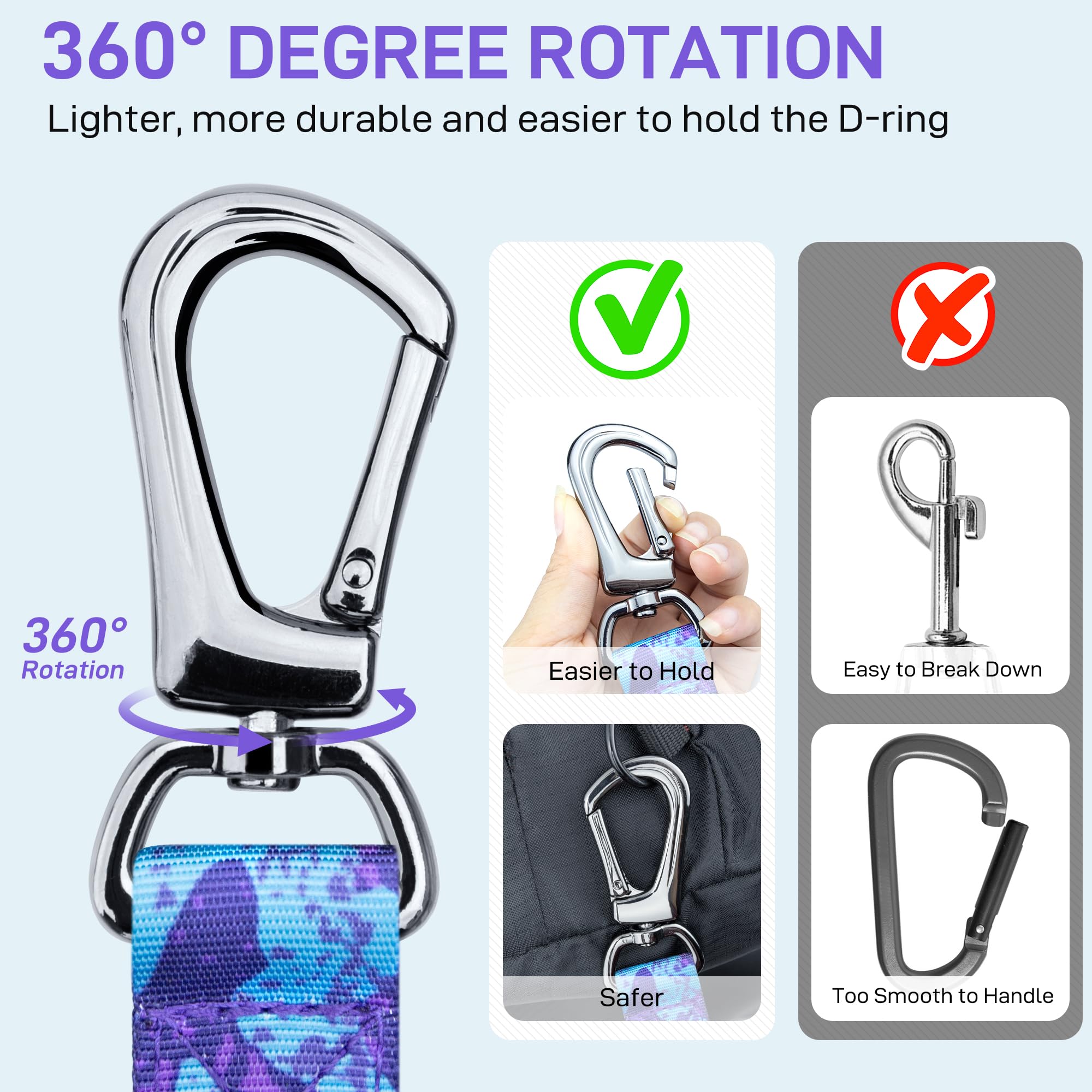 Heavy Duty Tactical Dog Leash 4-6FT - Strong Bungee Leash for Large Dogs Up to 150lbs - Reflective Dog Leash with Car Seat Belt Clip - Perfect for Training, Walking & Hiking with Small, Medium & Large Dogs