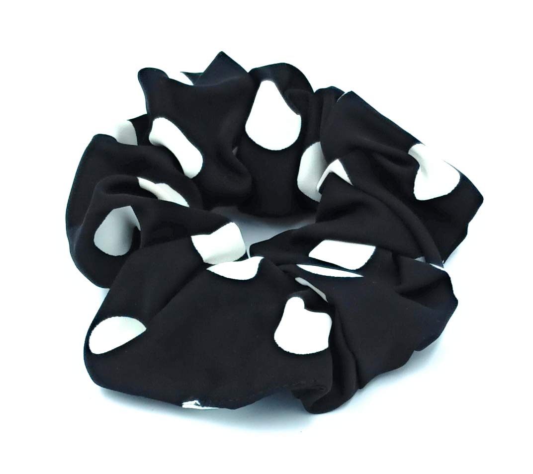 Fairytale Women's Elegant Fabric Scrunchie Hair Tie - Soft Ponytail Holder for Women & Girls | Black | Perfect for Work, Gym, and Everyday Stylish Looks
