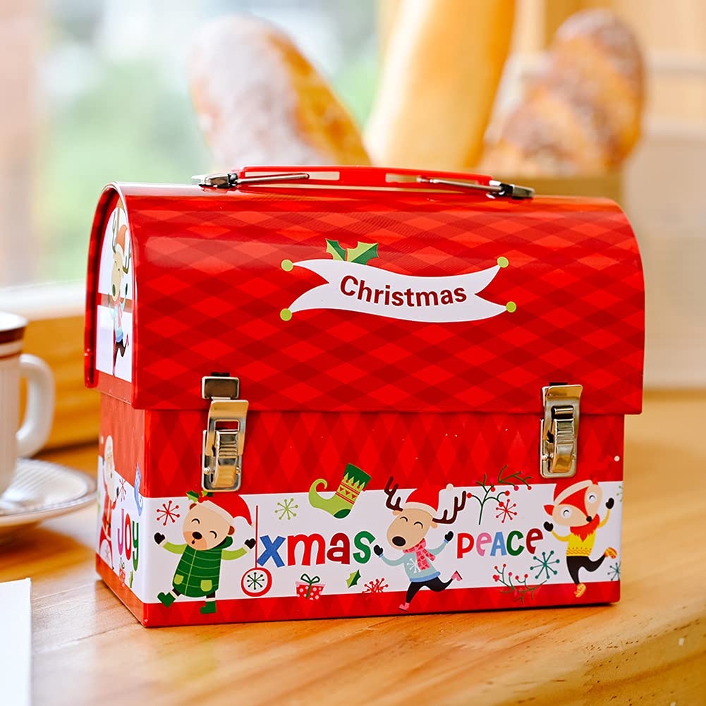 Ruipunuosi Cute Christmas Gift Boxes with Lids - Tinplate Suitcase Storage Containers for Photos, Jewelry, Candy - Home Decor for Wedding, Birthday, Anniversary & New Year - Perfect for Holiday Gifting & Party Favors