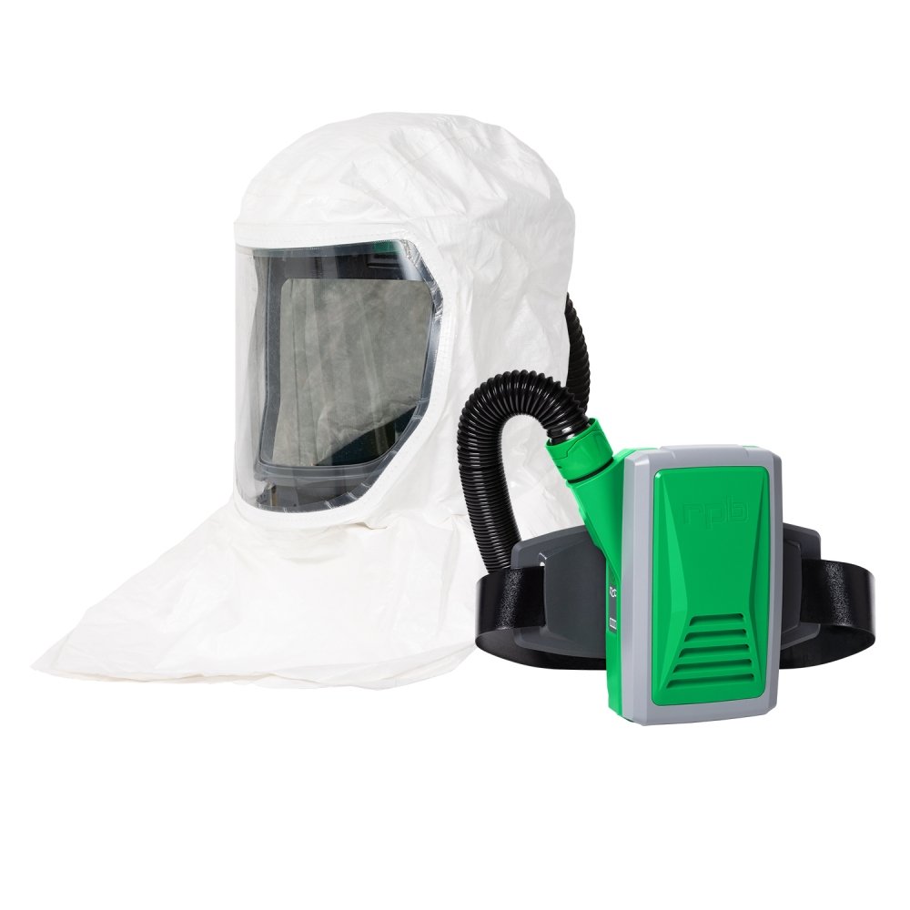 T Link Respirator Hood - NIOSH Certified PAPR or Supplied Air System with Helmet/Bump Cap Options | Lightweight Tyvek Protection for Paint & Powder Coating | Ideal for Industrial Manufacturing & Chemical Work Environments