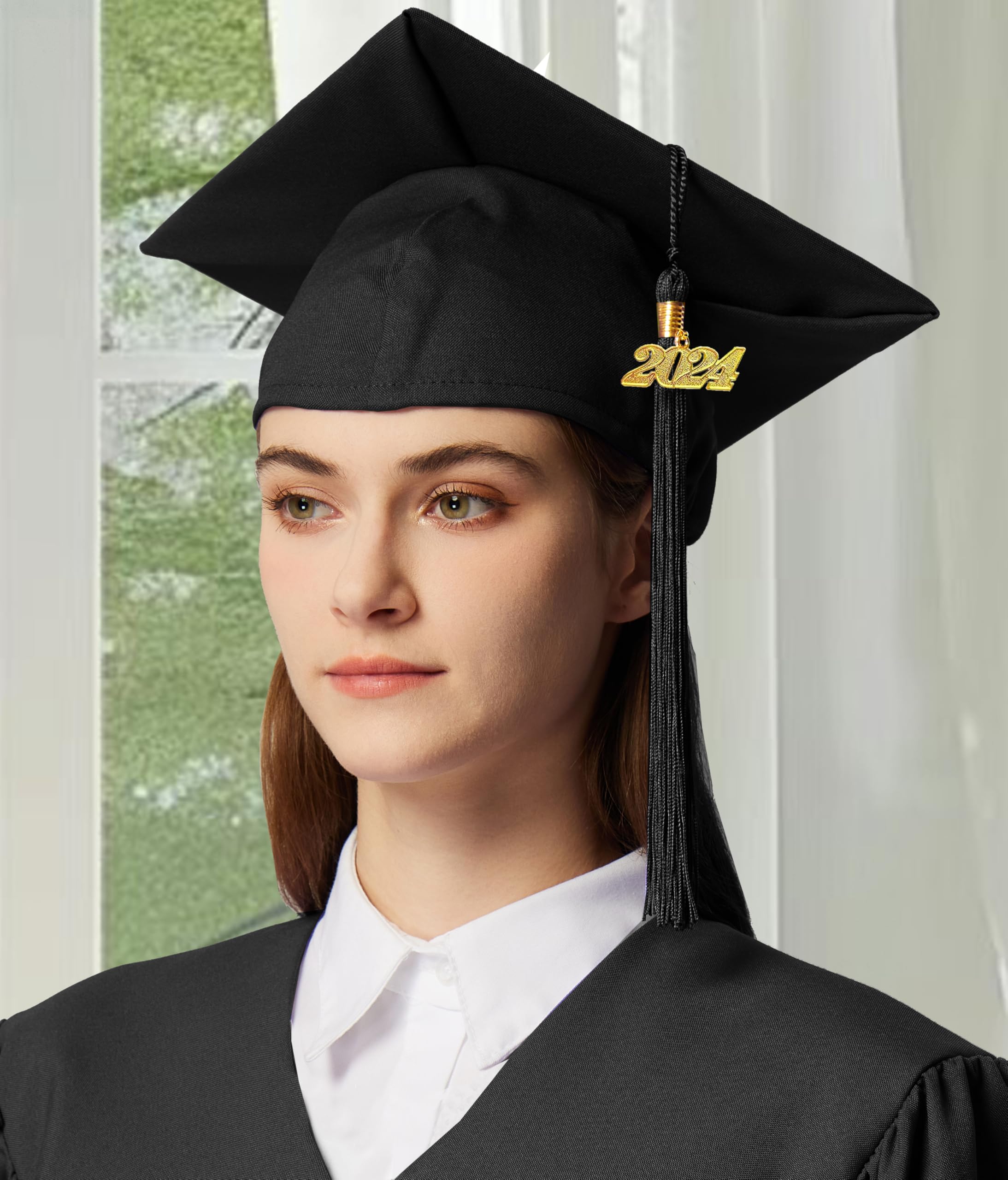 2025 Graduation Tassel with Gold Charms - Black Graduation Cap Tassel for High School & College Ceremonies - Perfect Graduation Accessory for 2025 Graduates