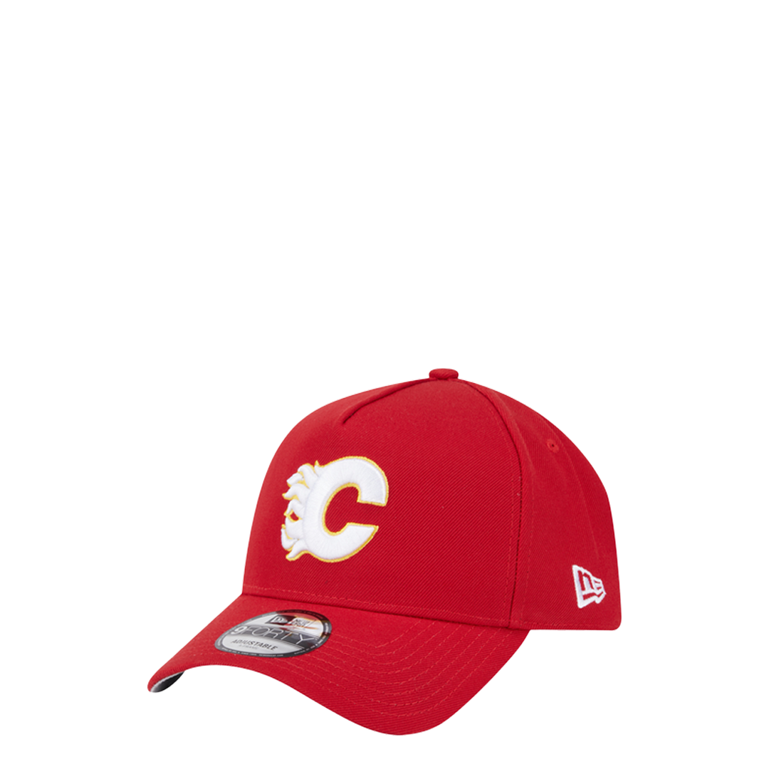 Calgary Flames 9Forty A-Frame Adjustable Snapback Cap - Official NHL Team Logo Hat for Men & Women - Perfect for Games, Sports Events & Casual Wear
