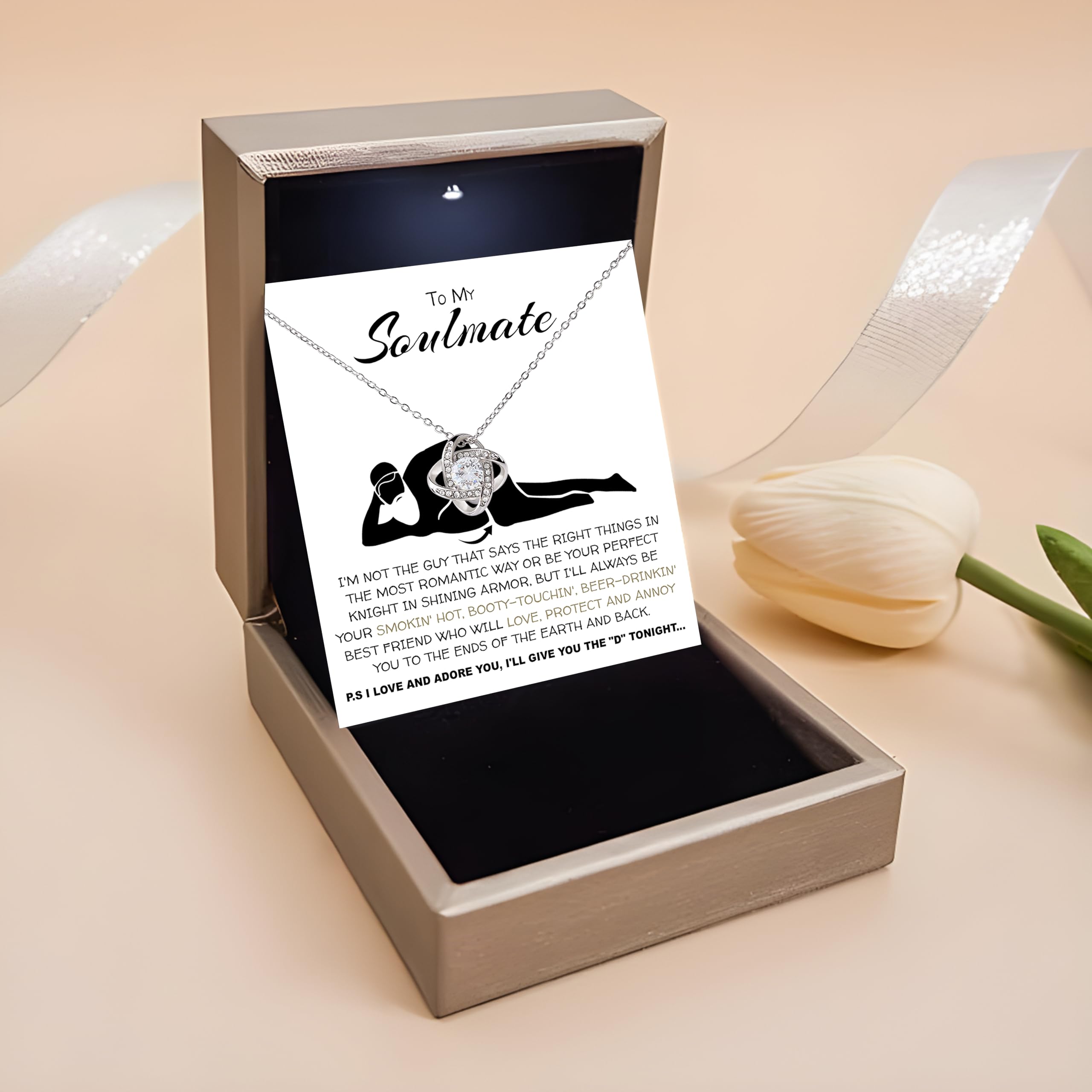 Alluring Beauty Necklace - Romantic Gift for Soulmate with Message Card & Box
