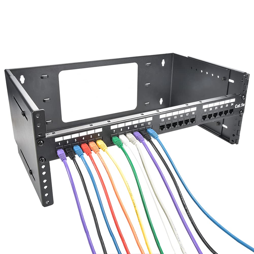 4U Hinged Extendable Wall Mount Bracket - Heavy Duty Collapsible Network Equipment Rack for Servers & Routers (Max 13.5