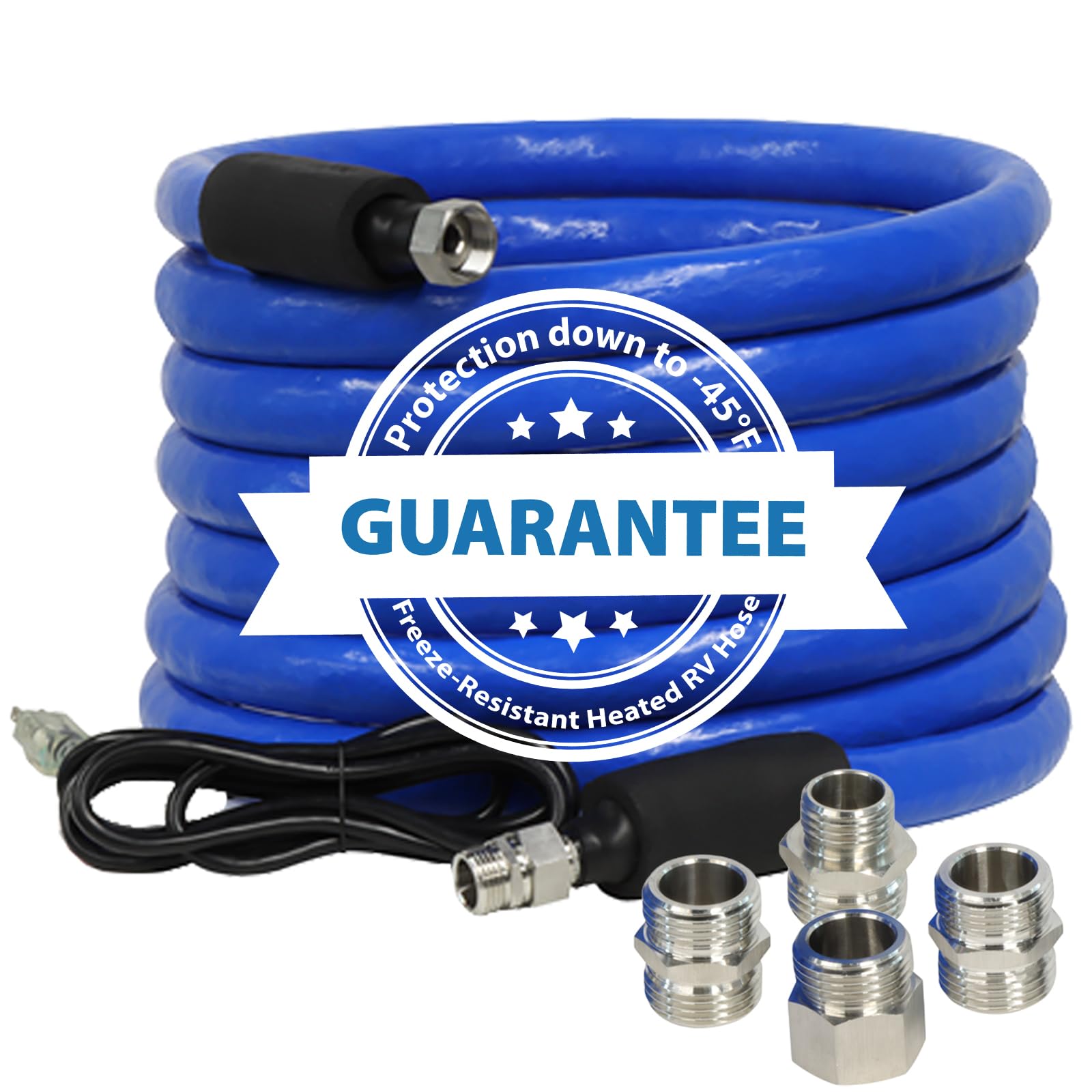 HEATIT 25ft Self-Regulating Heated RV Water Hose -45°F Freeze Protection | 5/8'' Lead-Free Garden Hose for RV, Camper, Truck & Car | Perfect for Winter Camping & Outdoor Water Supply