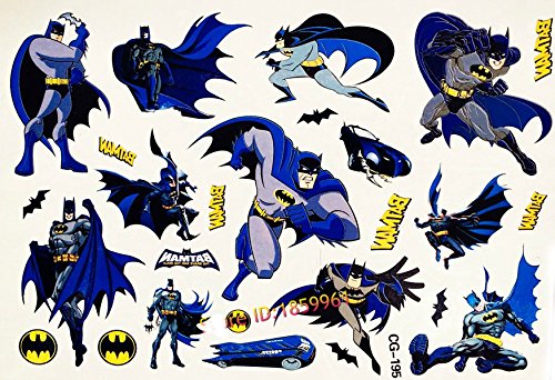 Batman Temporary Tattoos for Kids - Waterproof Fake Tattoos Stickers - Perfect for Birthday Parties, Halloween Costumes & Superhero Dress Up