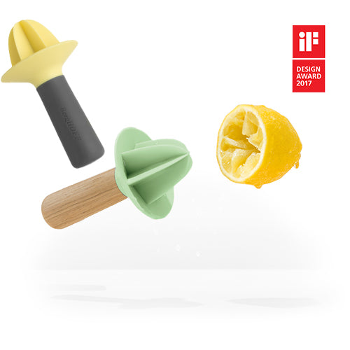 BergHOFF Leo 5 Hand Juicer with Comfortable PP Handle - Yellow Citrus Press for Fresh Lemon, Orange & Lime Juice - Perfect for Kitchen, Bar & Cocktail Making