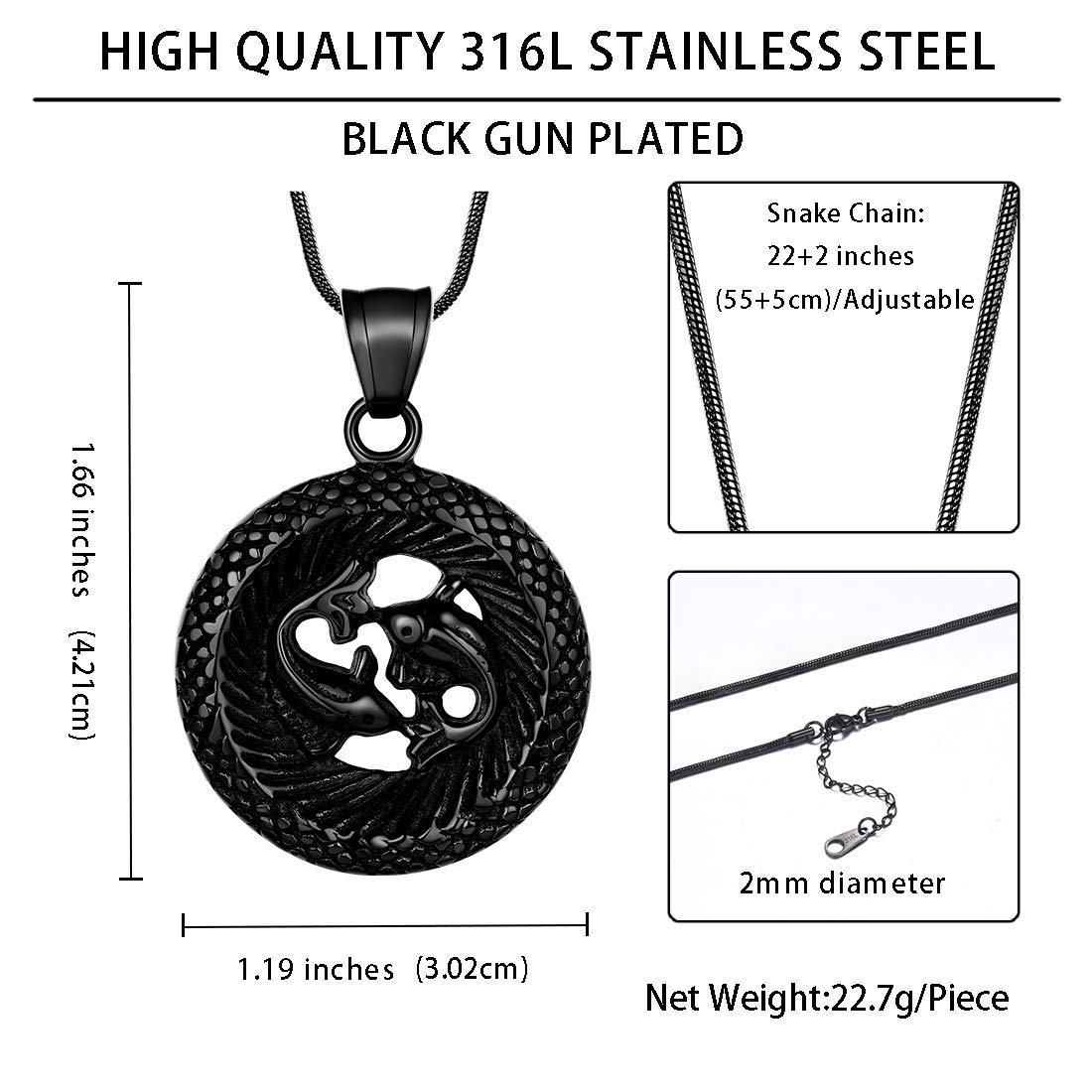 12 Zodiac Necklace - 316L Stainless Steel Constellation Pendant for Men & Women | Birthday & Astrology Gift