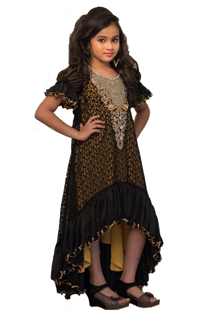 Kolkozy Fashion Girls' Party Dress - Elegant Long Maxi Dress for Kids, Birthday, Wedding, and Special Occasions