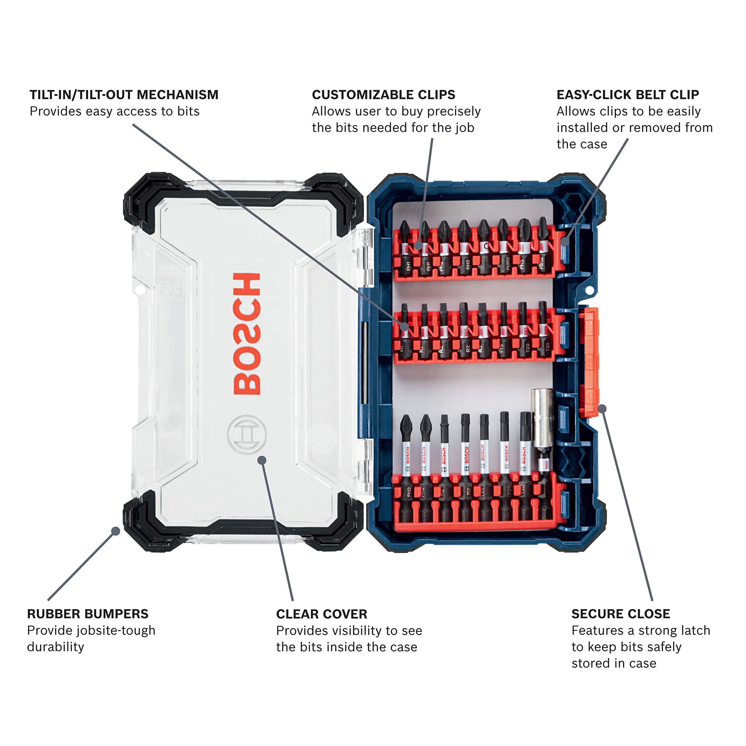 Bosch 12V Cordless Electric Screwdriver Kit with 24-Piece Screwdriver Bit Set & Custom Case - Perfect for DIY Home Projects, Furniture Assembly, and Professional Construction Work