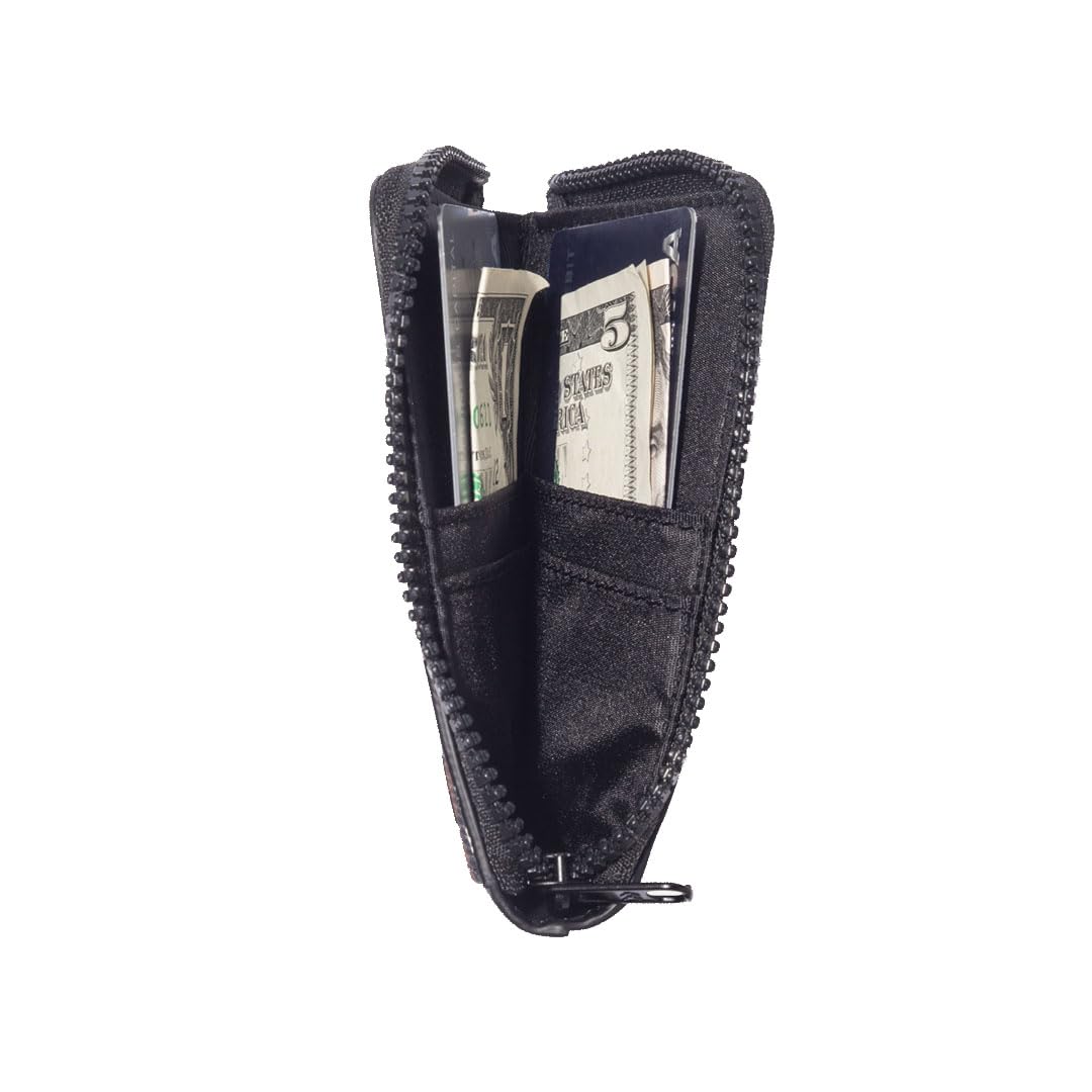 RFID Blocking Leather Zip Wallet with Card Holder for Men & Women - Slim Secure Travel & Everyday Use (Black)