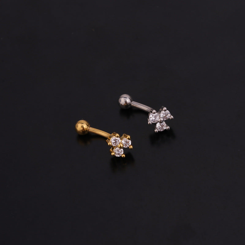 16G Curved Barbell Rook Piercing - Surgical Steel Flower Design Body Jewelry for Ear Cartilage | Perfect for Daily Wear, Parties & Unique Style Statements
