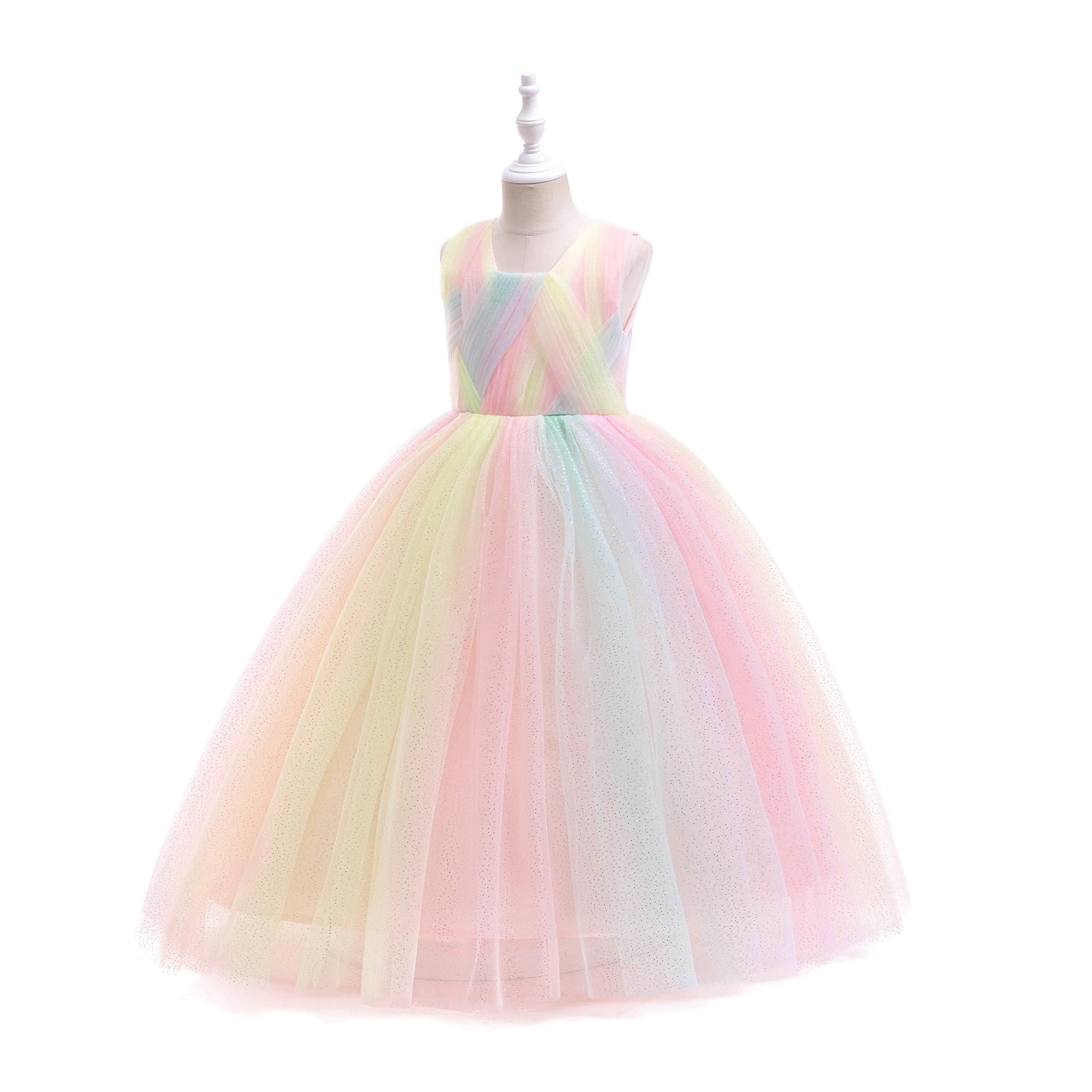 Flower Girl Formal Wedding Dress - Elegant Tulle Bridesmaid Gown for Kids Birthday, Pageant, Prom & Special Occasions | Princess Ball Gown for Wedding Party & Formal Events