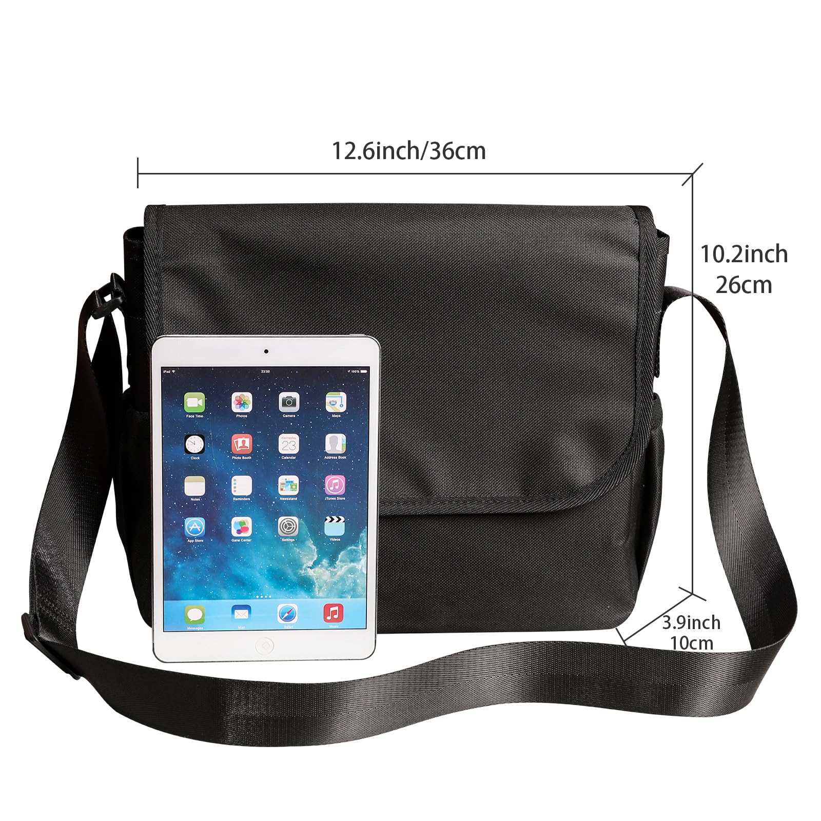 Waterproof Lightweight Crossbody Messenger Bag for Men & Women - Durable Shoulder Purse Sling Satchel for Travel, Work & Business (Black) | Perfect for Commuting, Shopping & Outdoor Adventures