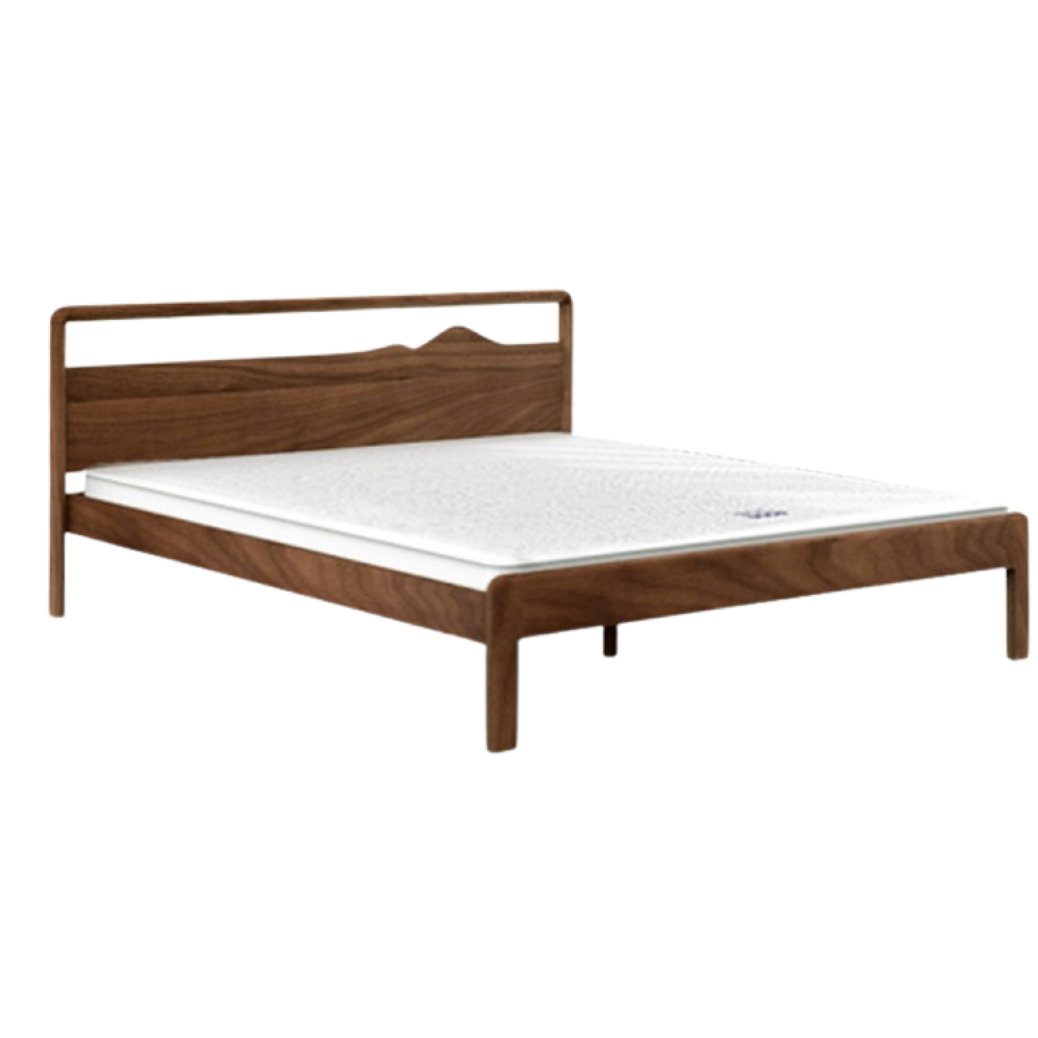 Premium Black Walnut & Ash Solid Wood Bed Frame - Handcrafted Hardwood Bed for Master Bedroom, Guest Room, or Dorm - Natural Wood Grain & Sturdy Construction