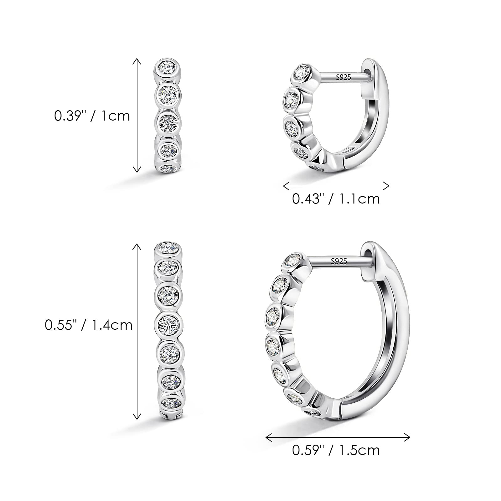 Gold & Silver Hoop Earrings for Women - Hypoallergenic White Gold Plated Stud Earrings - Sensitive Skin Friendly Jewelry - Perfect for Everyday Wear, Parties & Gifts