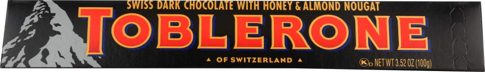 Toblerone Dark Chocolate Bar - Swiss Milk Chocolate Candy, 3.52oz (100g) - Bulk Pack of 80 - Perfect for Gifts, Parties & Office Snacks