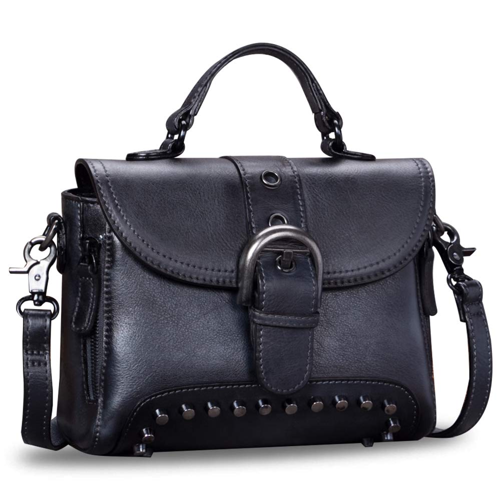 Genuine Leather Satchel for Women - Vintage Handmade Crossbody Bag with Top Handle - Perfect for Work, Travel & Everyday Use