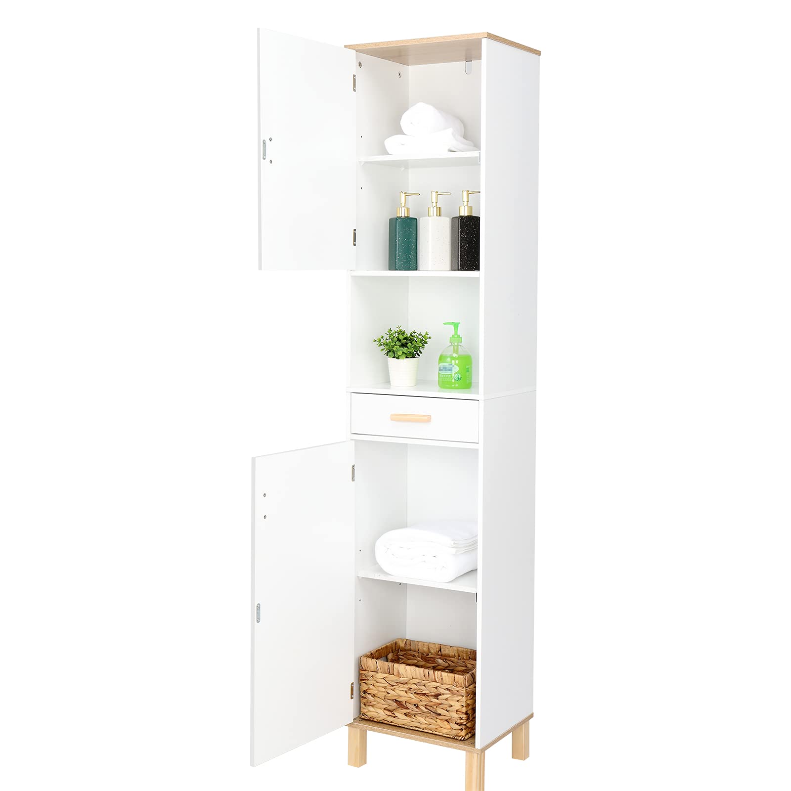 White Freestanding Bathroom Storage Cabinet - 70