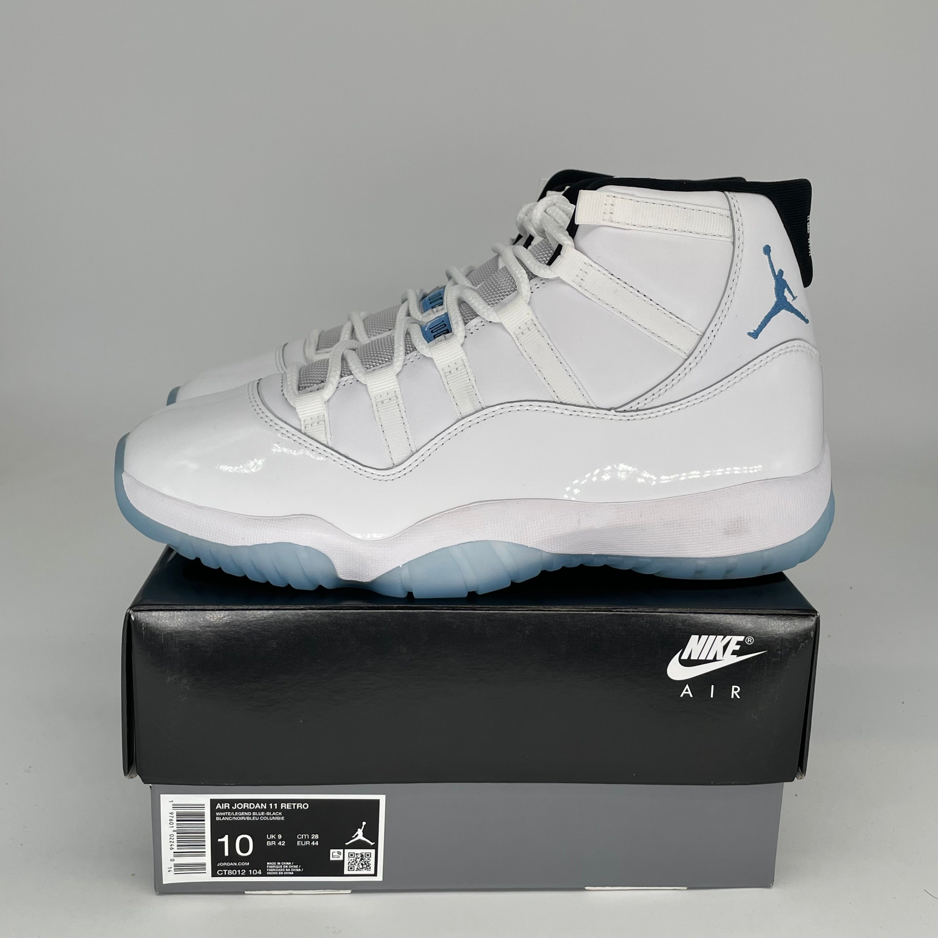 AIR JORDAN 11 LEGEND BLUE Men's Basketball Shoes Size 10 - White/Columbia Blue CT8012 104 | Retro Sneakers for Sports, Casual Wear & Sneaker Collectors