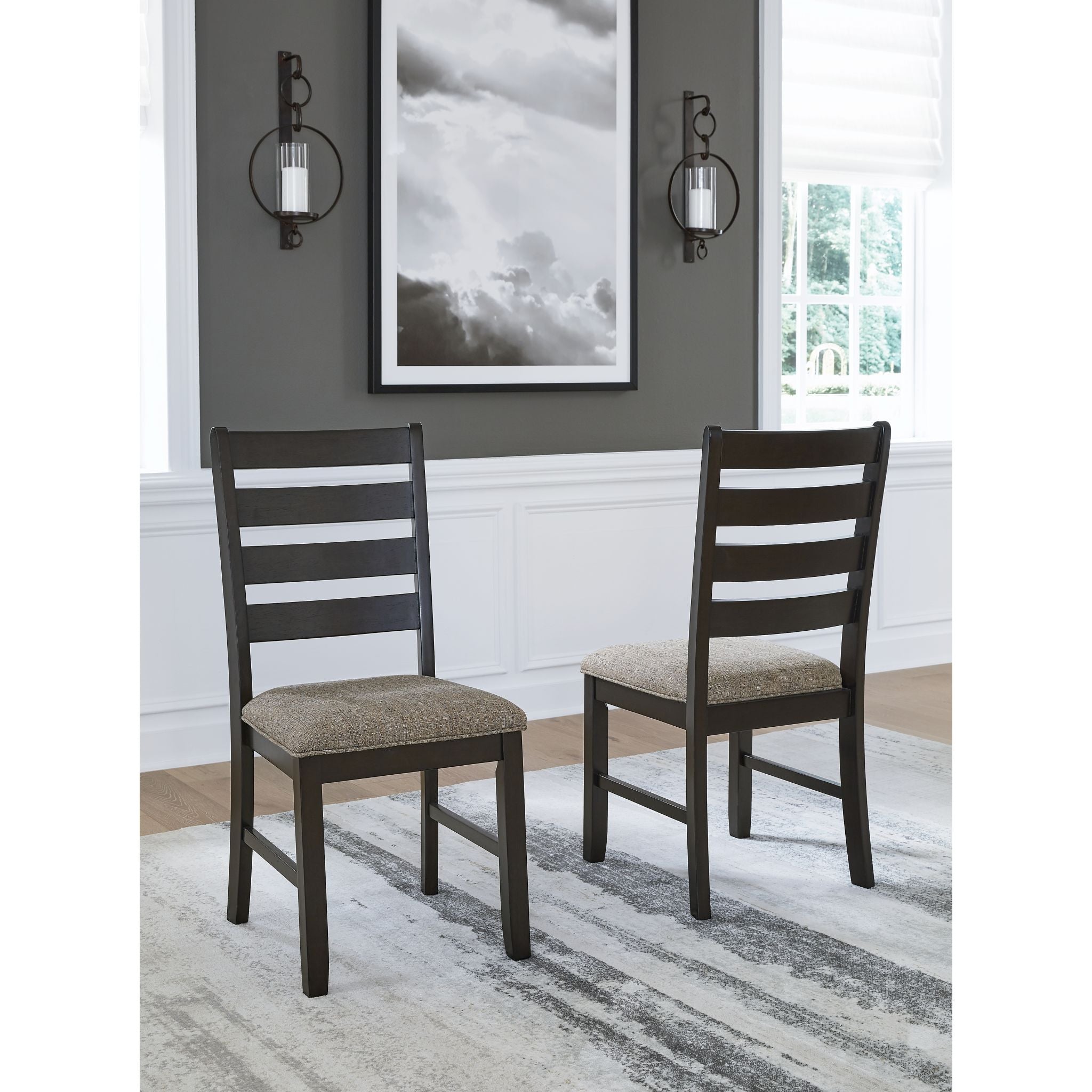 Ambenrock Modern Dining Chair Set of 2 - Sturdy Wooden Kitchen Chairs with Padded Seat - Comfortable for Dining Room, Kitchen, Breakfast Nook & Home Office