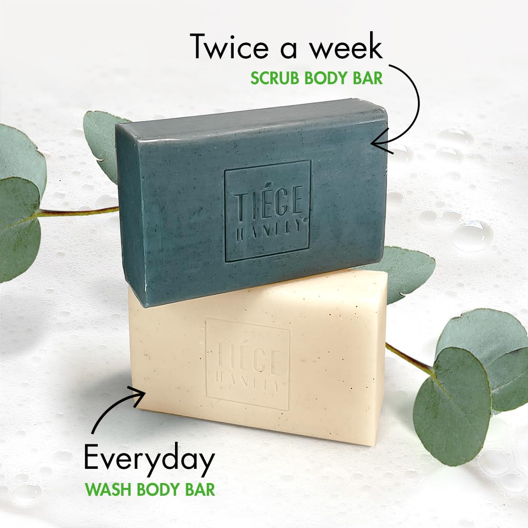 Tiege Hanley Exfoliating Scrub Bar & Cleansing Body Wash Bar Set - 5 oz Each | Deep Cleanse & Moisturize for Men's Skincare Routine