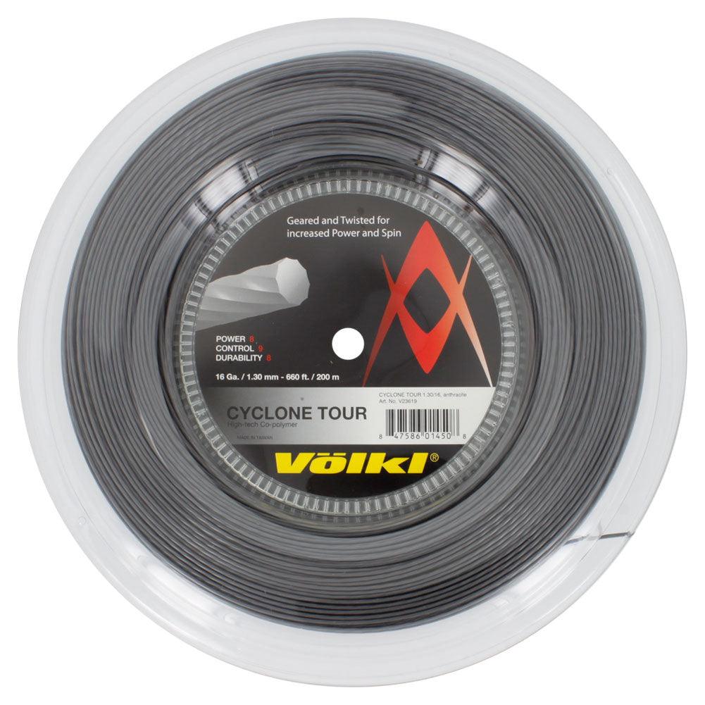 Cyclone Tour 16G Reel Tennis String Anthracite - Premium Polyester Tennis String for Durability & Control | Perfect for Competitive Play & Tournament Use