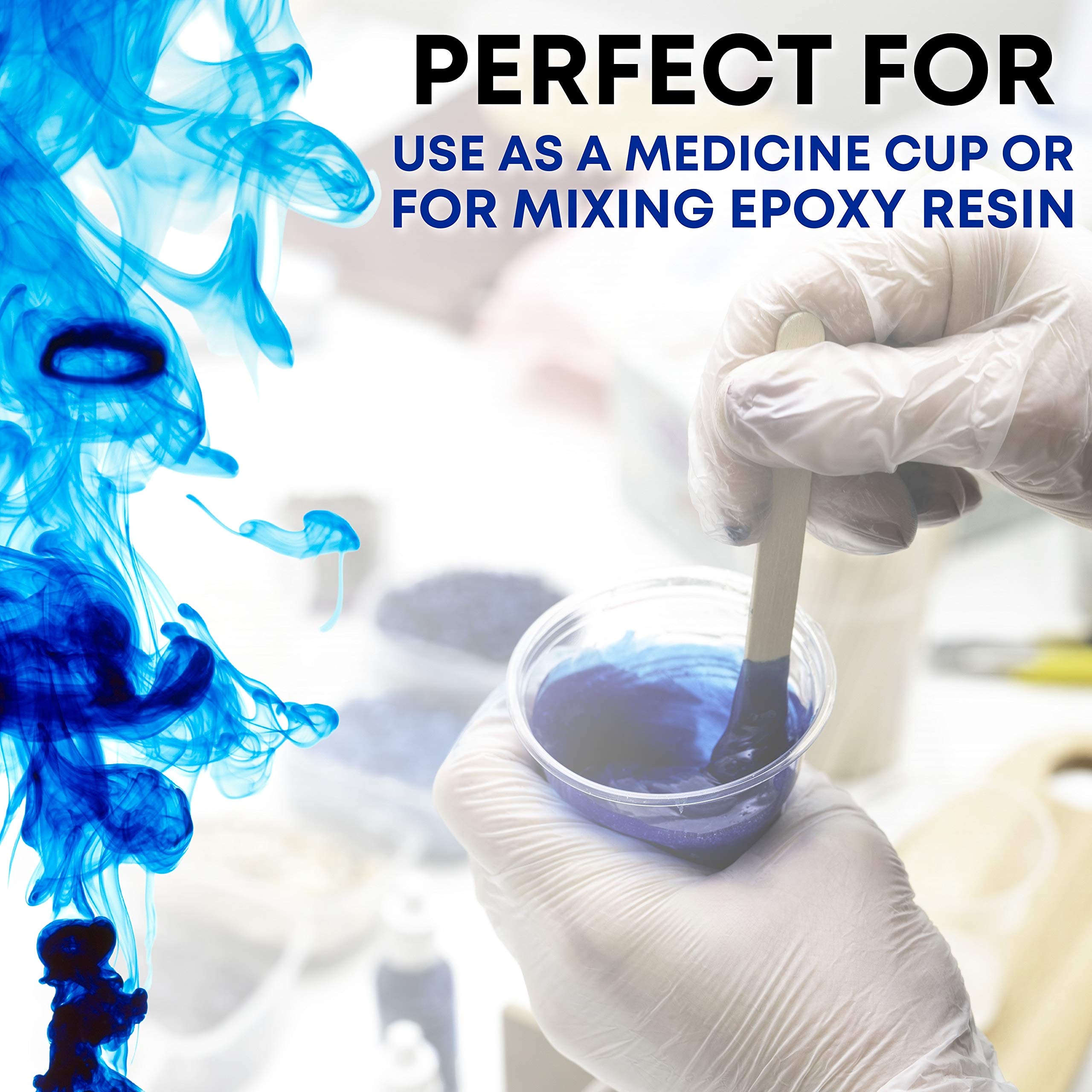 500 Pack - 1 oz Epoxy Resin Mixing Cups with 100 Bonus Sticks | Graduated Plastic Measuring Cups for Resin, Art, Crafts & Medicine (5 Sleeves) - Perfect for DIY Projects, Jewelry Making & Small Batch Mixing
