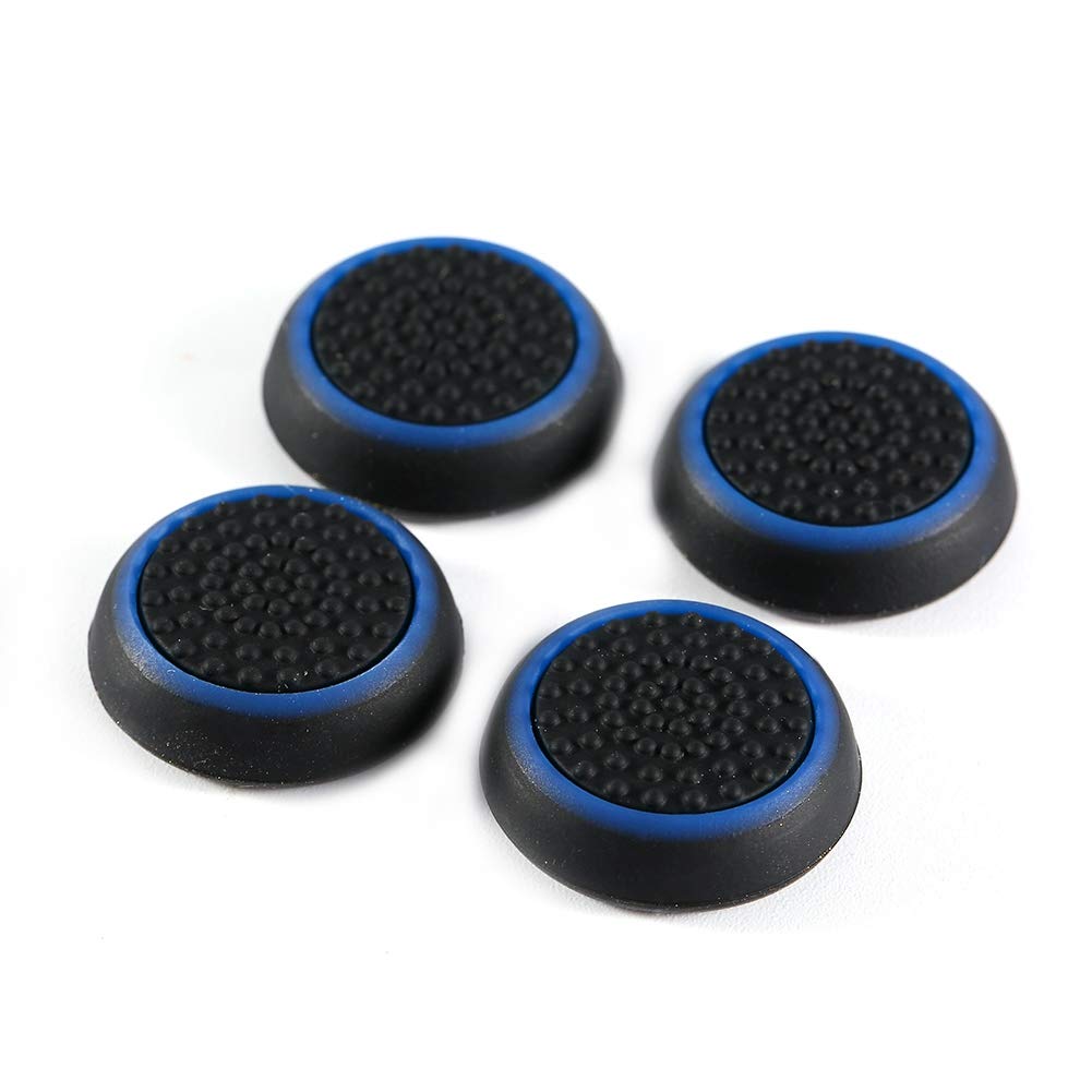 Sxhlseller 4PCS Silicone Thumb Stick Grip Cover for PS3 PS4 XBOX Controllers - Blue | Non-Slip Joystick Caps for Enhanced Gaming Comfort & Precision | Perfect for FPS, Racing & Action Games