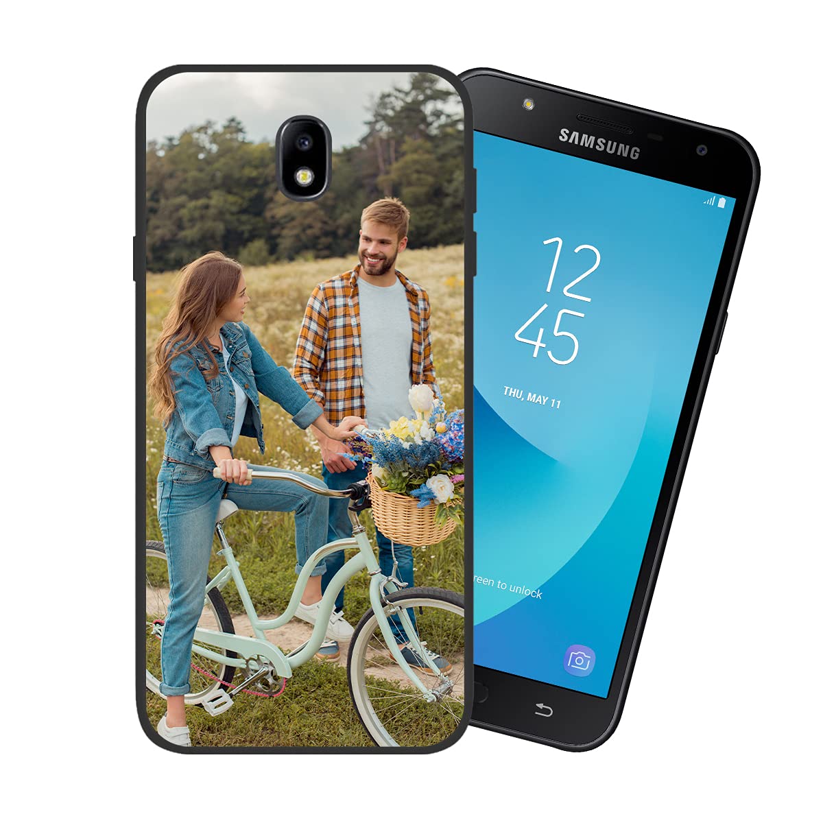 Custom Personalized Picture Phone Case for Samsung Galaxy J7 Pro | Shockproof Silicone Protective Cover | Soft Candy Design | Christmas Birthday Gift Idea | Perfect for Everyday Use, Travel & Special Occasions