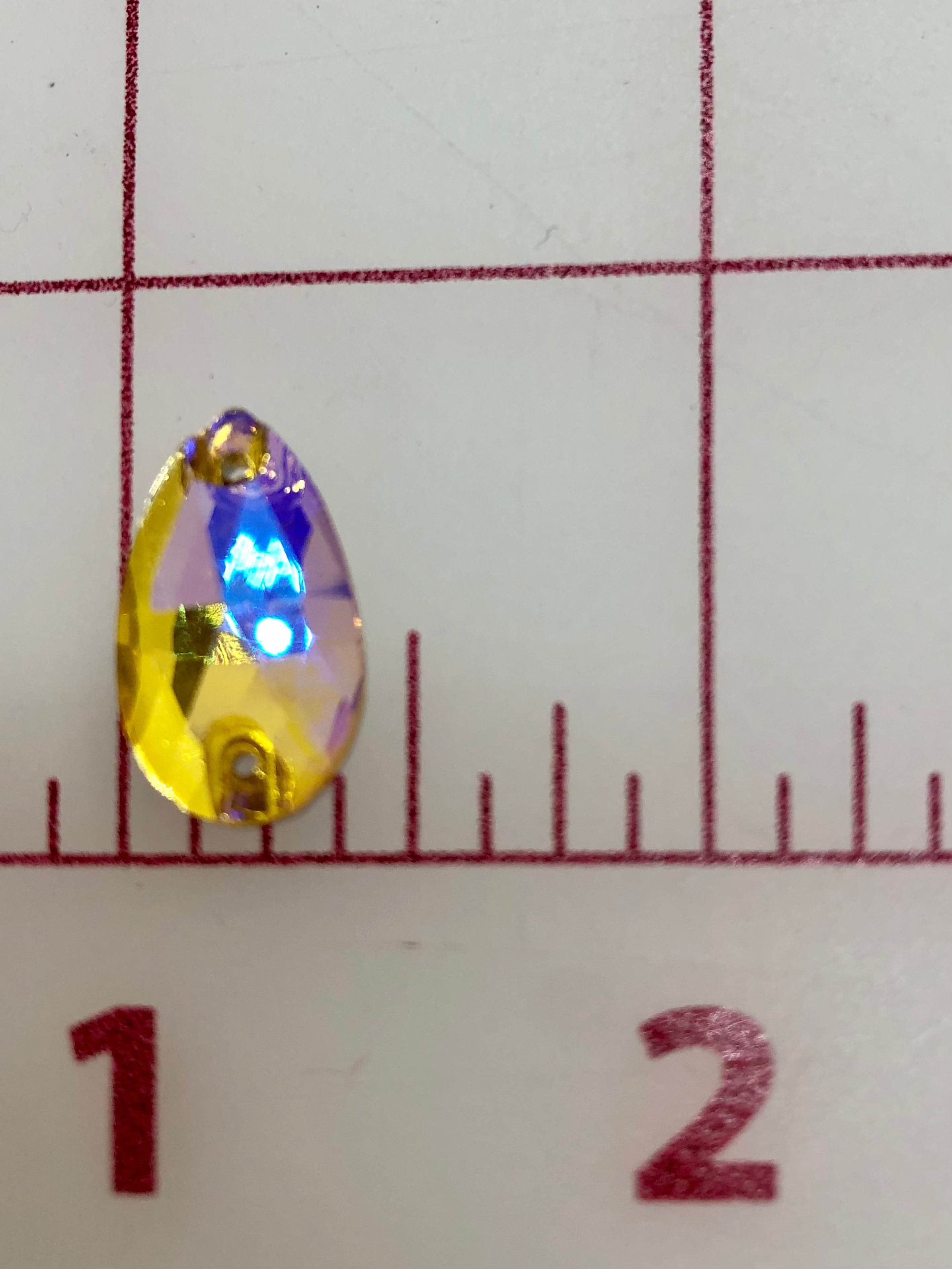 10x18mm Czech Bright Cut Topaz AB Pear Shape Rhinestones for Sewing - Perfect for DIY Costumes, Wedding Dresses, and Craft Projects