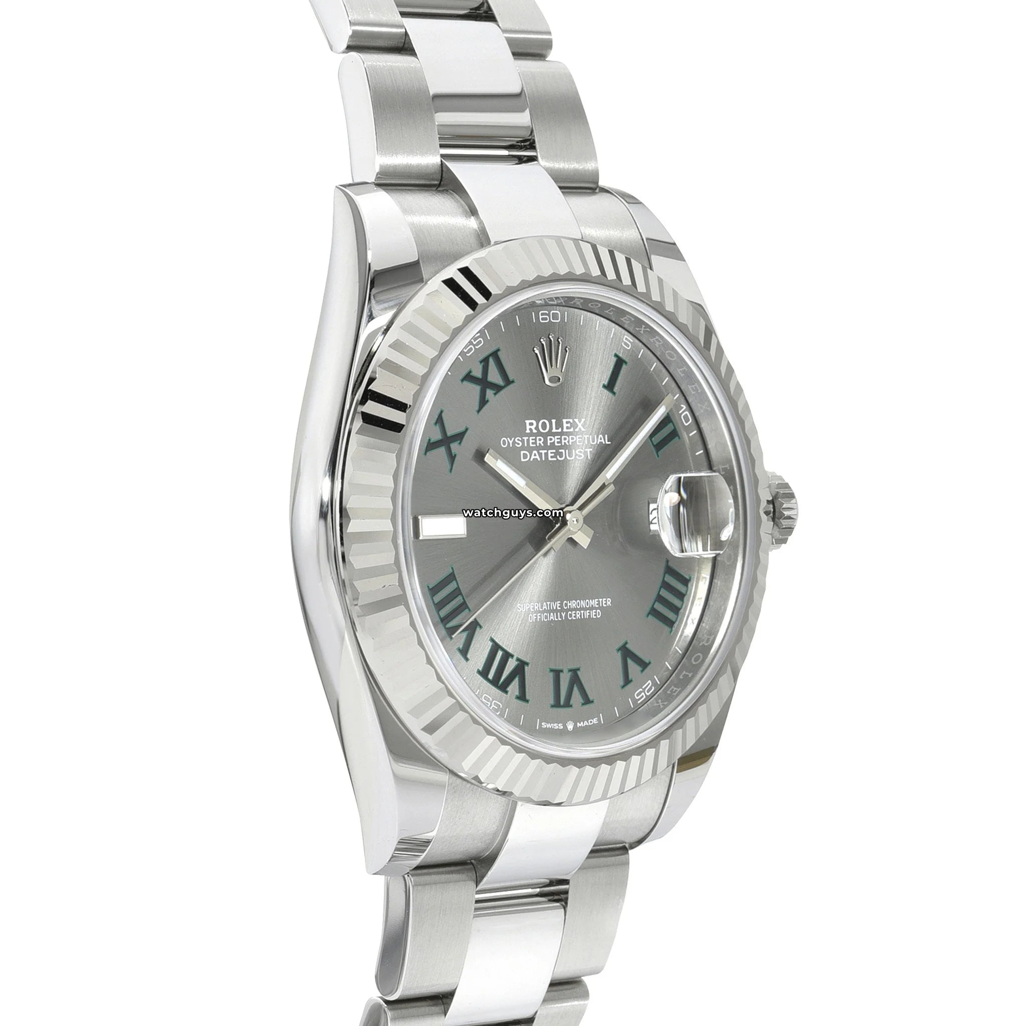 Rolex Datejust 126334 Wimbledon Men's Watch - Stainless Steel & White Gold, Green Roman Dial - Luxury Automatic Timepiece for Business, Gifts & Special Occasions