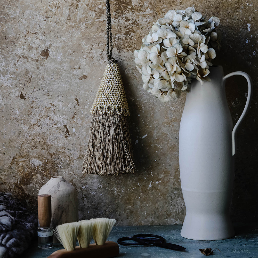 Natural Vetiver Beaded Tassel Air Freshener for Home & Car | Handmade Aromatherapy Decor for Living Room, Bedroom & Office