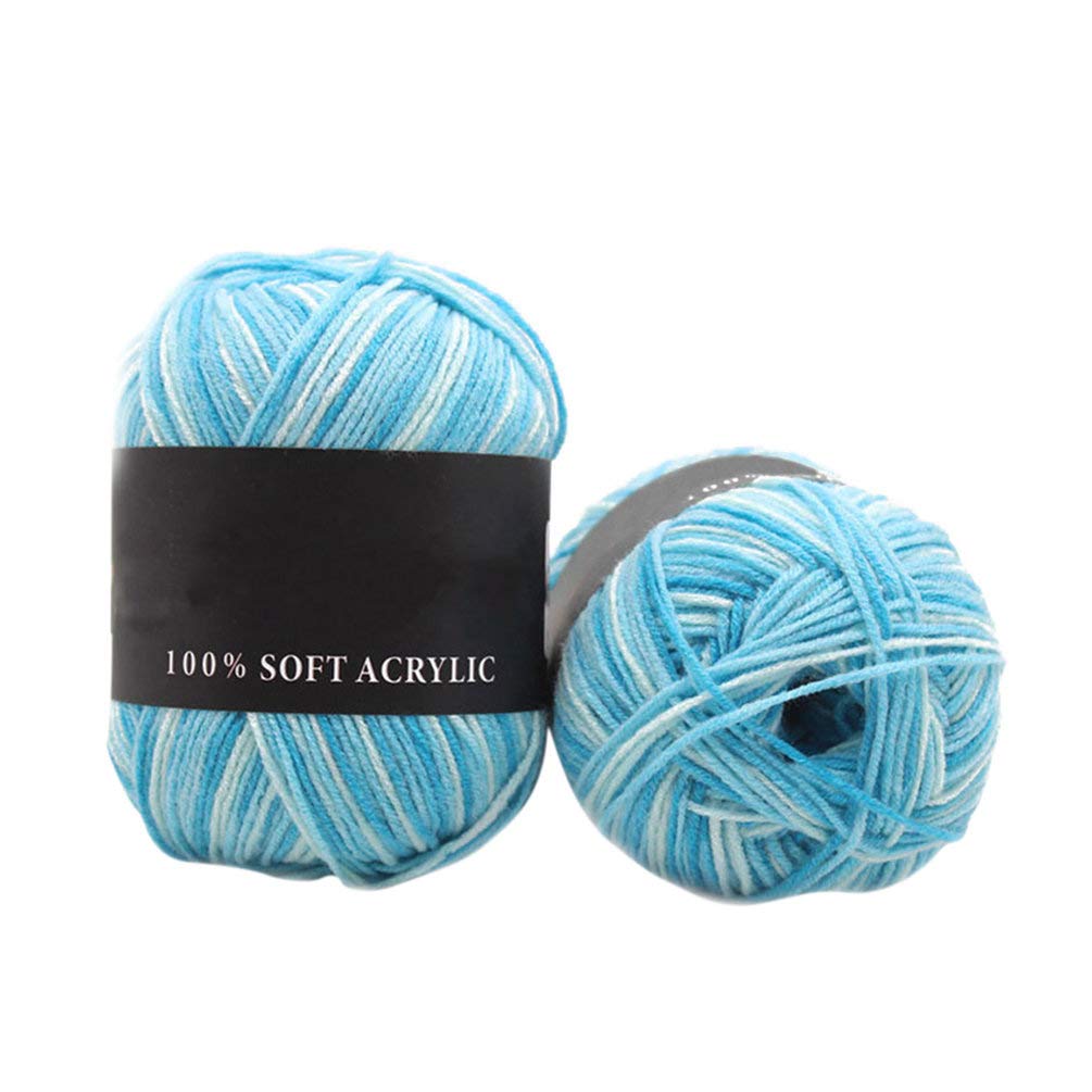 50g Premium Soft Milk Cotton Crochet Yarn - Triple Brands Durable Faux Wool Knitting Yarn for Baby Clothes (Aqua Blue) | Perfect for DIY Blankets, Scarves & Amigurumi Projects