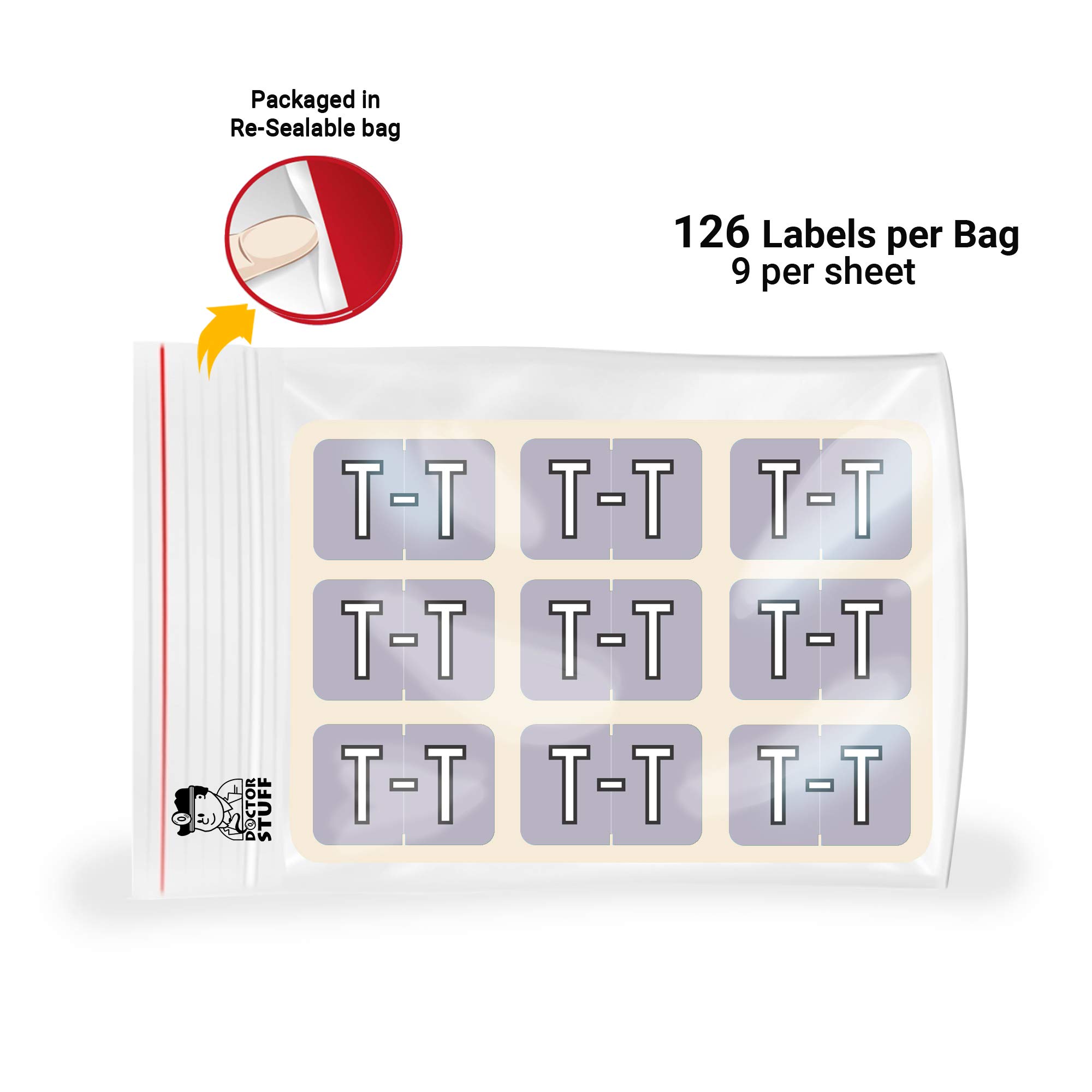 Doctor Stuff - File Folder Labels, Alphabet Letter T, Compatible with Barkley/Sycom FABKM-BRAM Series, Lavender, 1