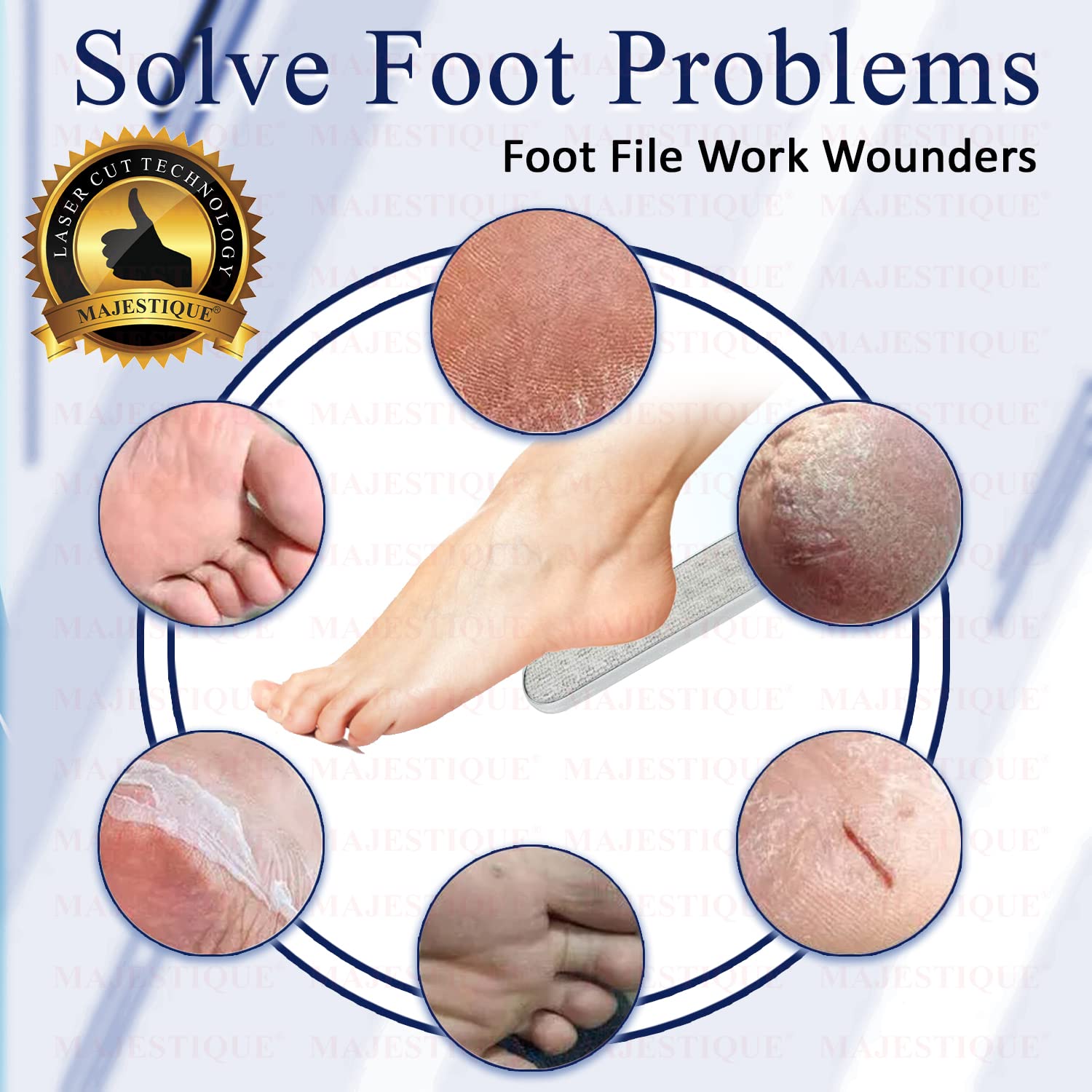 Majestique Callus Remover Foot Scrubber - Professional Foot File for Dead Skin Removal, Callus Rasp & Cracked Heel Treatment - Exfoliating Pedicure Tool for Soft Smooth Feet - Perfect for Home Spa & Pedicure Care (Multicolor)