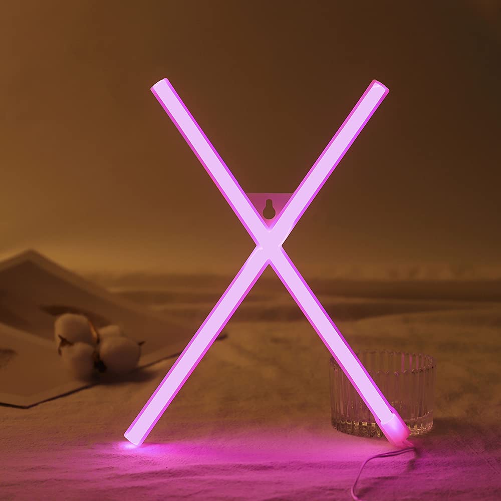 LED Neon Letter Sign - Customizable Alphabet A-Z & Numbers 0-9 Wall Decor, Pink Glow Light for Bedroom, Bar, Wedding, Party & Home Decoration