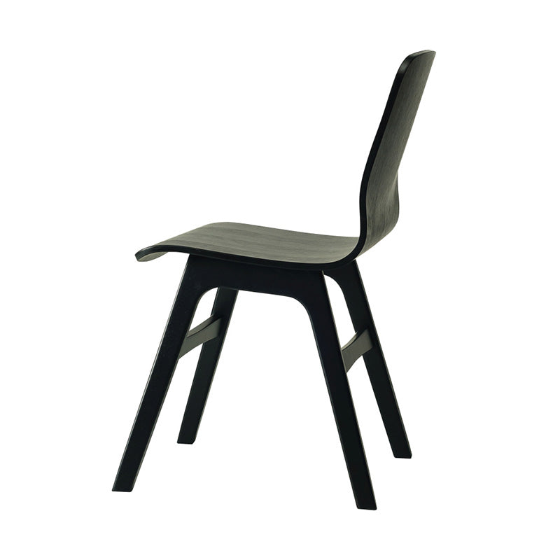 ALYSSA Modern Dining Chair - Solid Oak Wood with Black Upholstery - Perfect for Kitchen, Dining Room, and Home Office Seating