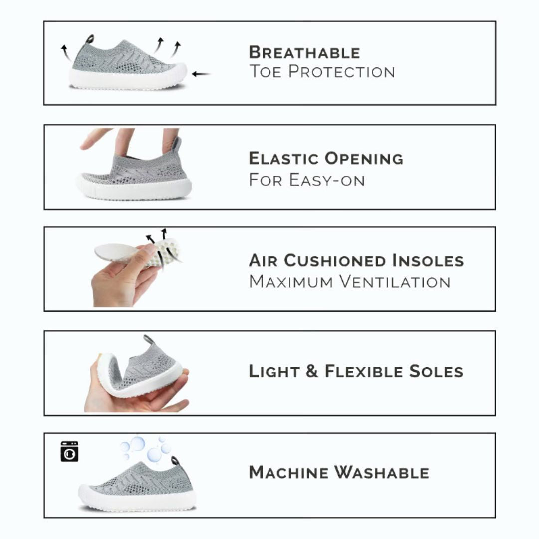 Jan & Jul Pale Pink Knit Slip-On Shoes for Toddlers - Soft & Comfortable Baby Walking Shoes for Indoor & Outdoor Play