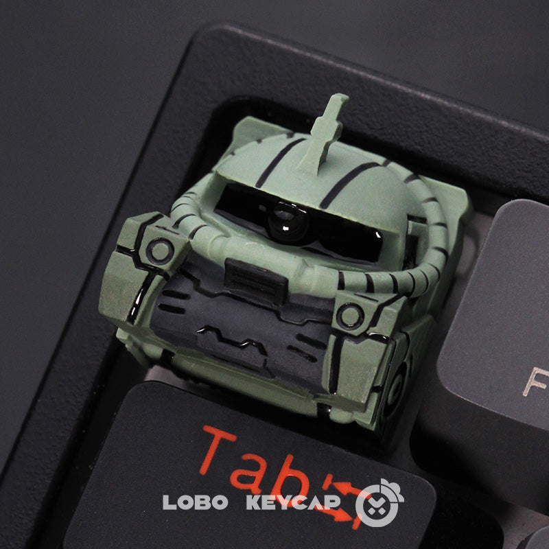 Custom Mobile Suit Gundam MS-05 Resin Art Keycap - Transparent Mechanical Keyboard Key for Cherry MX Switches - Perfect for Gaming, Typing & Anime Collectors