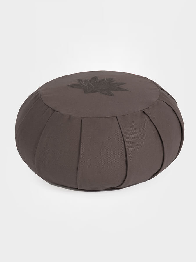 Organic Cotton Round Lotus Zafu Buckwheat Meditation Cushion - GOTS Certified for Yoga, Zen Meditation & Home Decor - Eco-Friendly & Comfortable Support for Mindful Practices