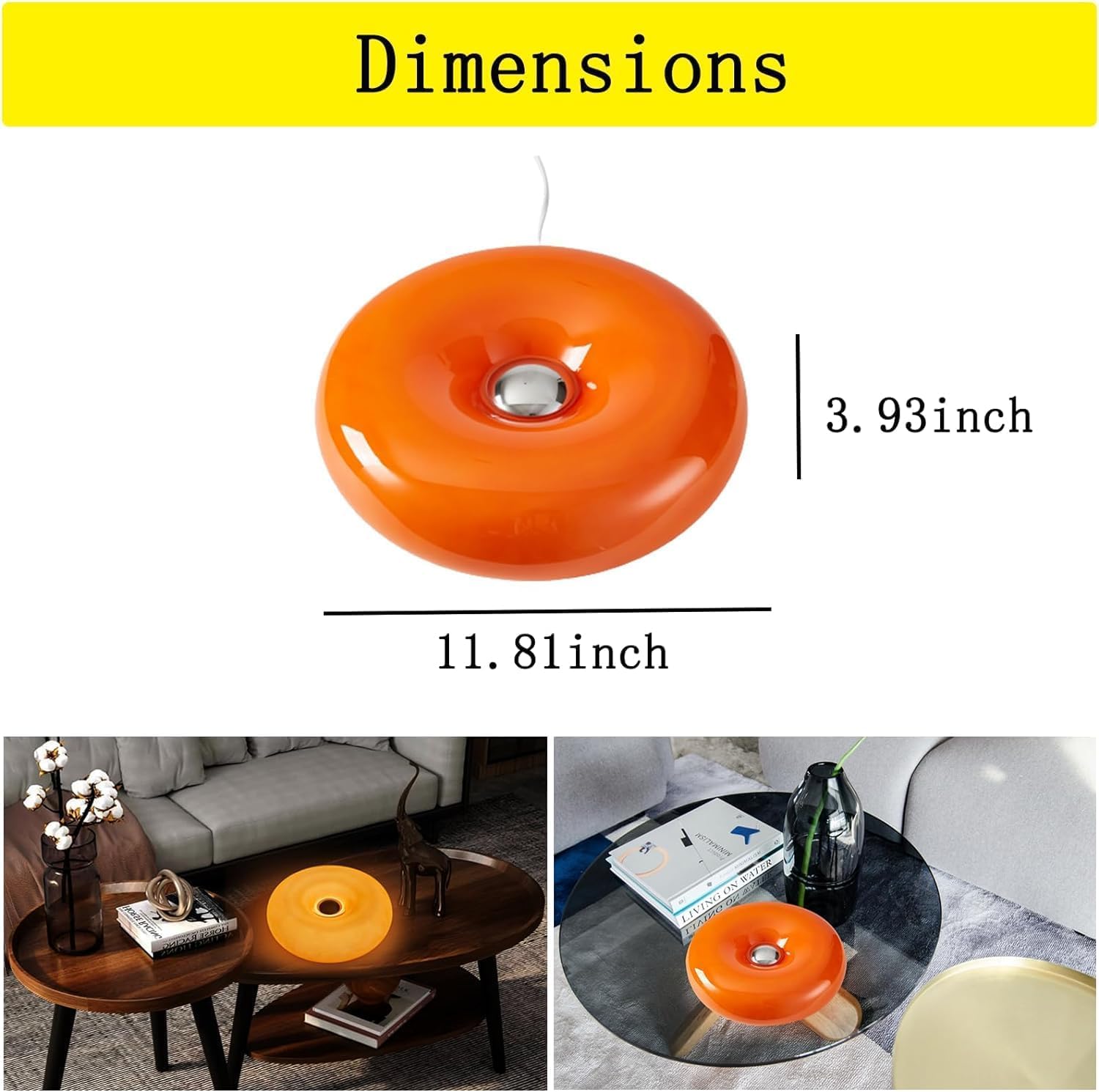 Creative Donut-Shaped LED Atmosphere Lamp - Plug-in Wall Light & Table Lamp for Bedroom, Corridor, Living Room - Modern Orange Night Light for Cozy Home Decor & Warm Ambiance