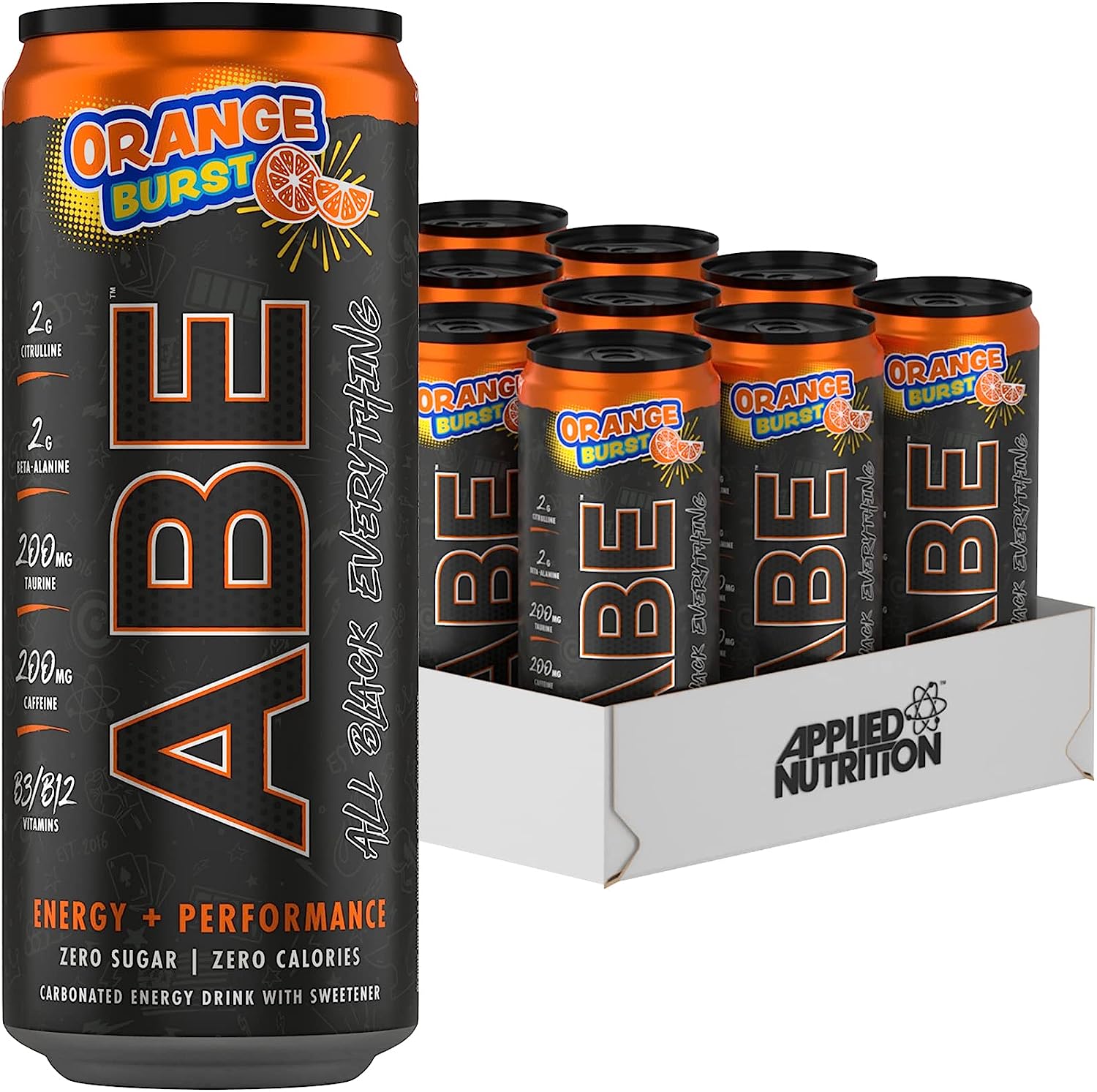 Applied Nutrition ABE Pre Workout Energy Drink - 12 Pack (330ml Cans) | Boost Performance for Gym, Running & Fitness Training