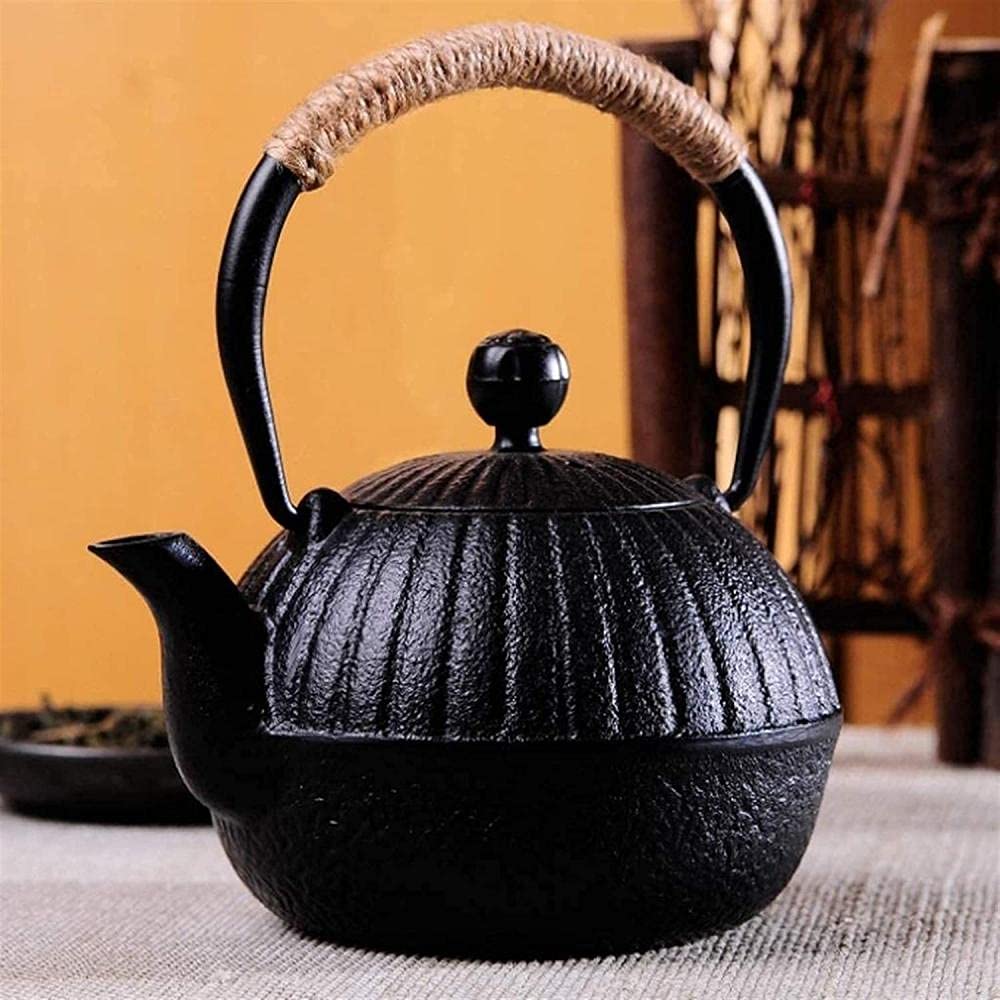 Premium Cast Iron Teapot with Stainless Steel Filter - Traditional Japanese & Chinese Tea Kettle for Stove Top Use - Perfect for Loose Leaf Tea, Matcha, Herbal Tea & Home Tea Ceremonies