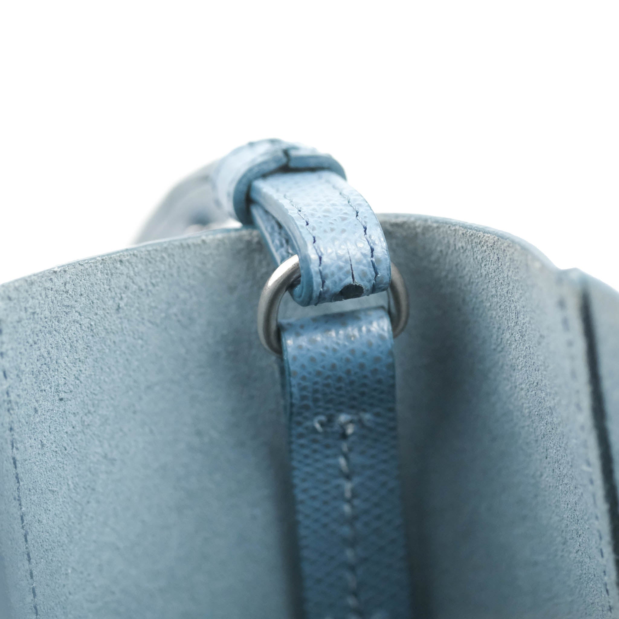 Celine Small Vertical Cabas Tote Bag in Blue Grained Calfskin Leather with Silver Hardware - Perfect for Work, Travel & Everyday Use